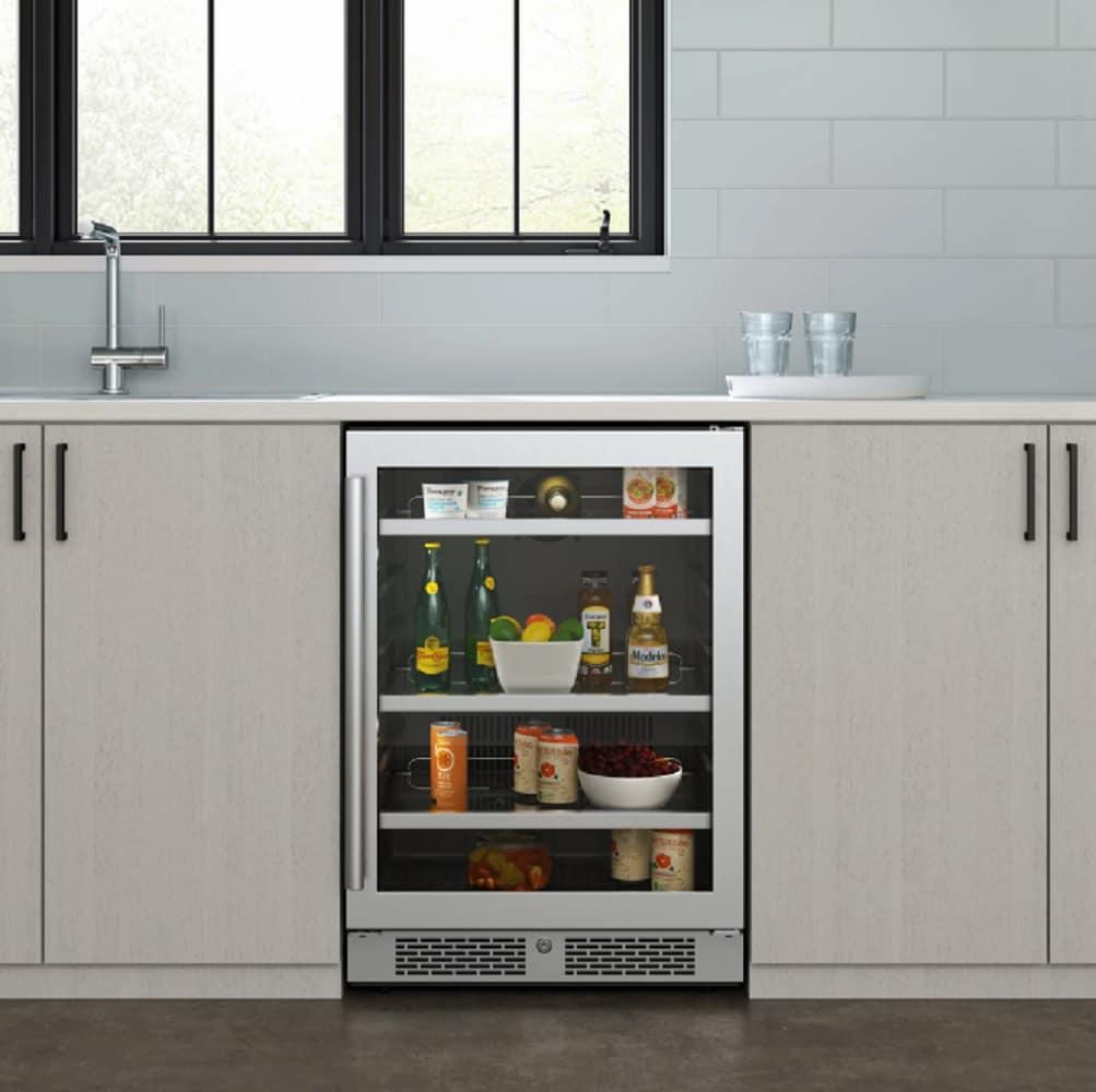 Avallon Avallon 23.8125'' W Convertible 140 Cans (12 oz.) Beverage Cooler with Glass Door