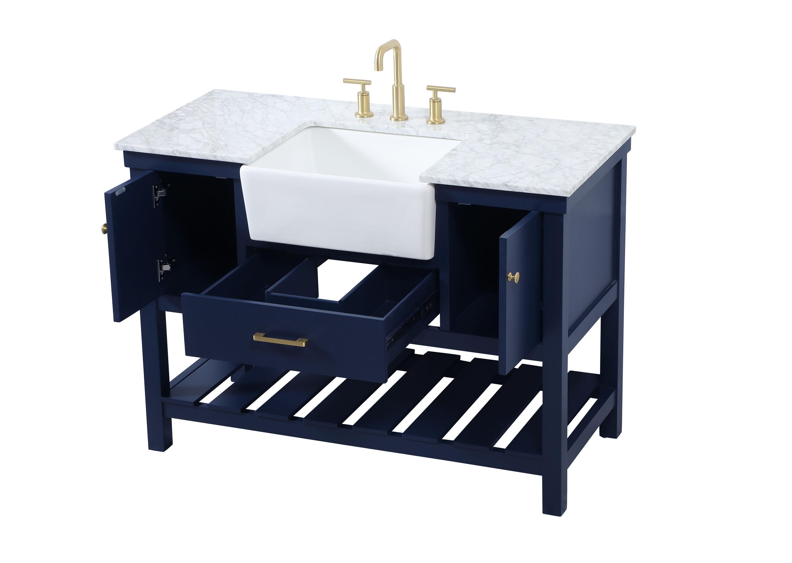 Pelaghia 48'' Single Bathroom Vanity with Marble Top