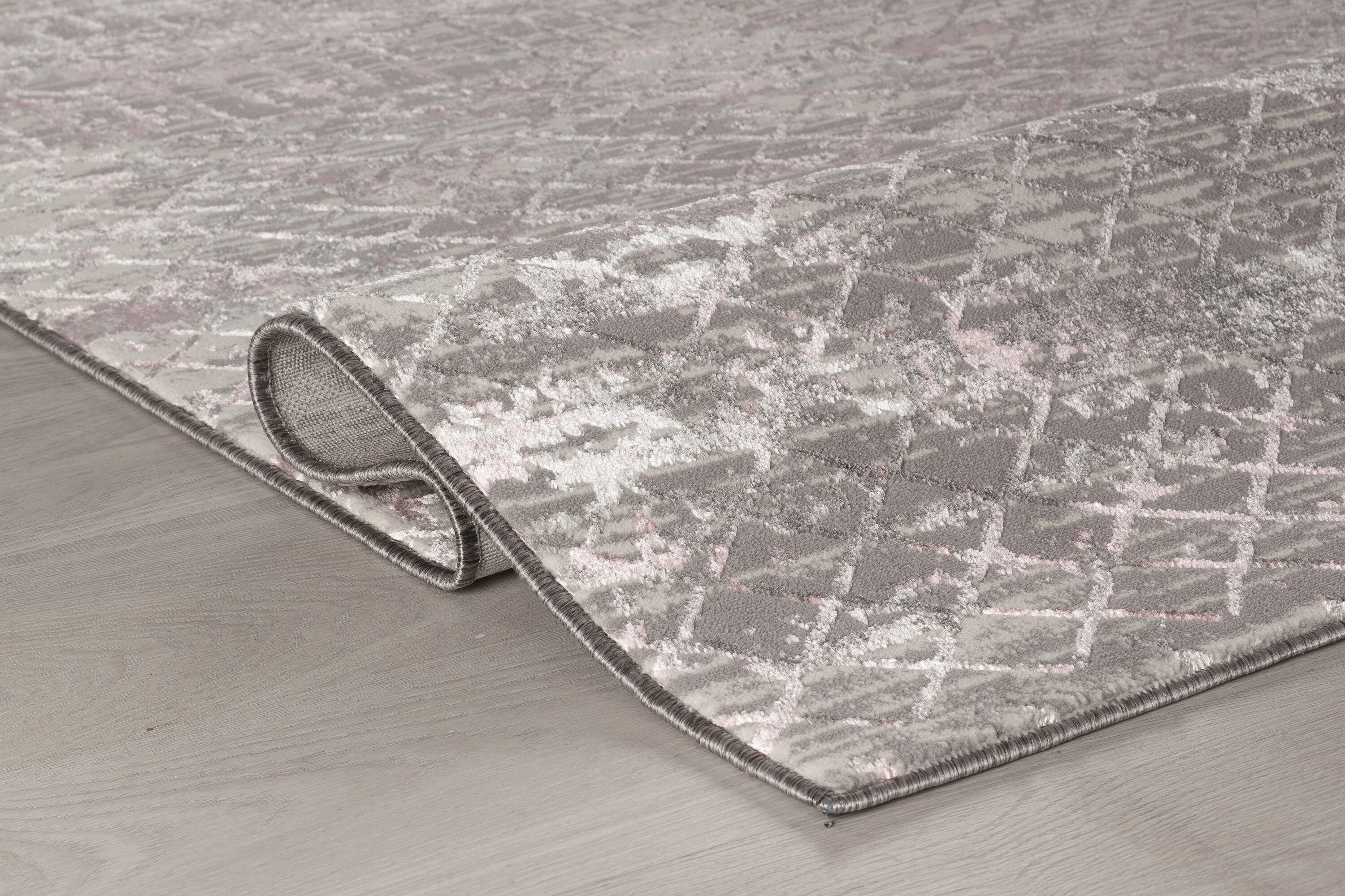 Maz Collection Abstract Cream and Brown Area Rug - 2' x 3'