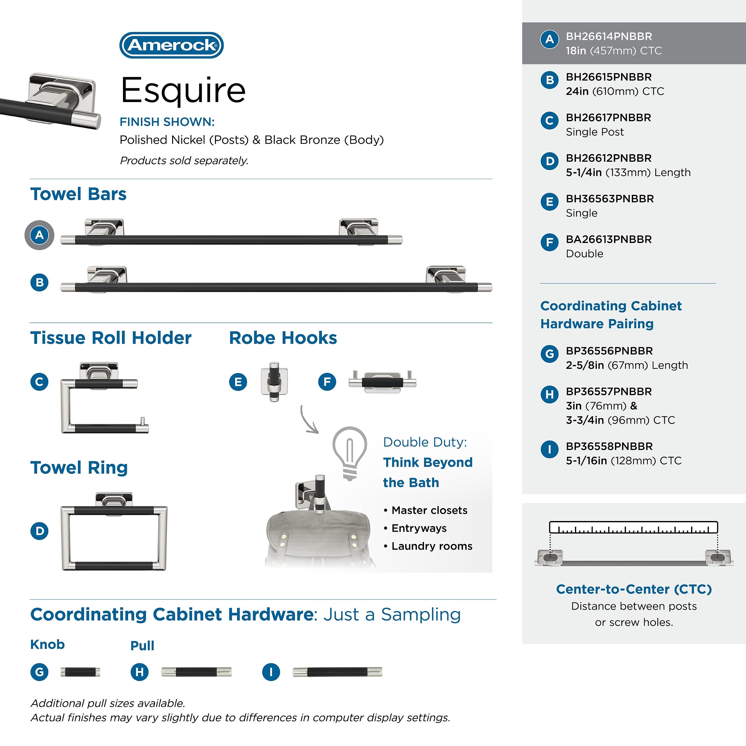 Esquire 22.68" Wall Mounted Towel Bar