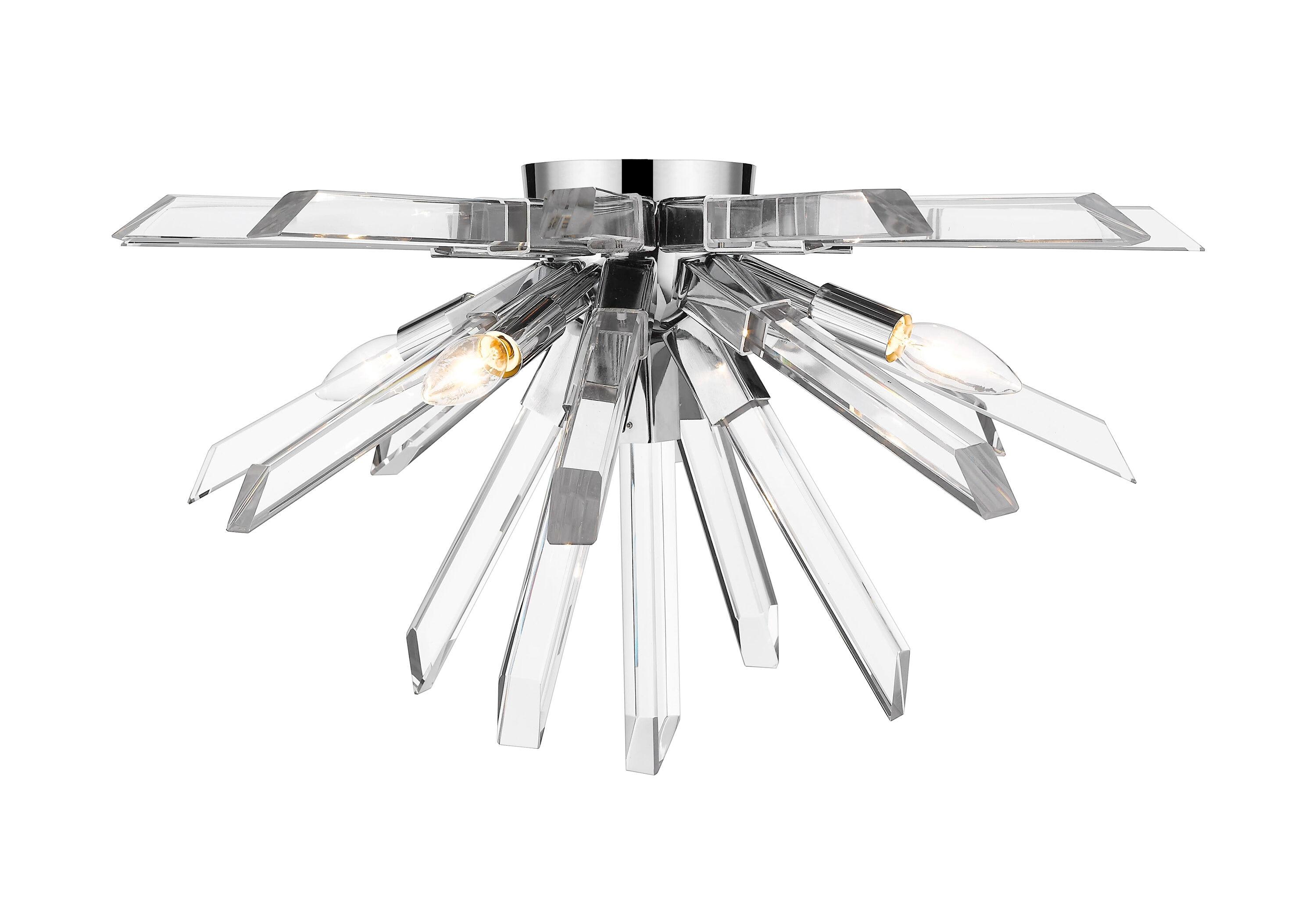 Modern Crystal Chrome LED Globe Ceiling Light