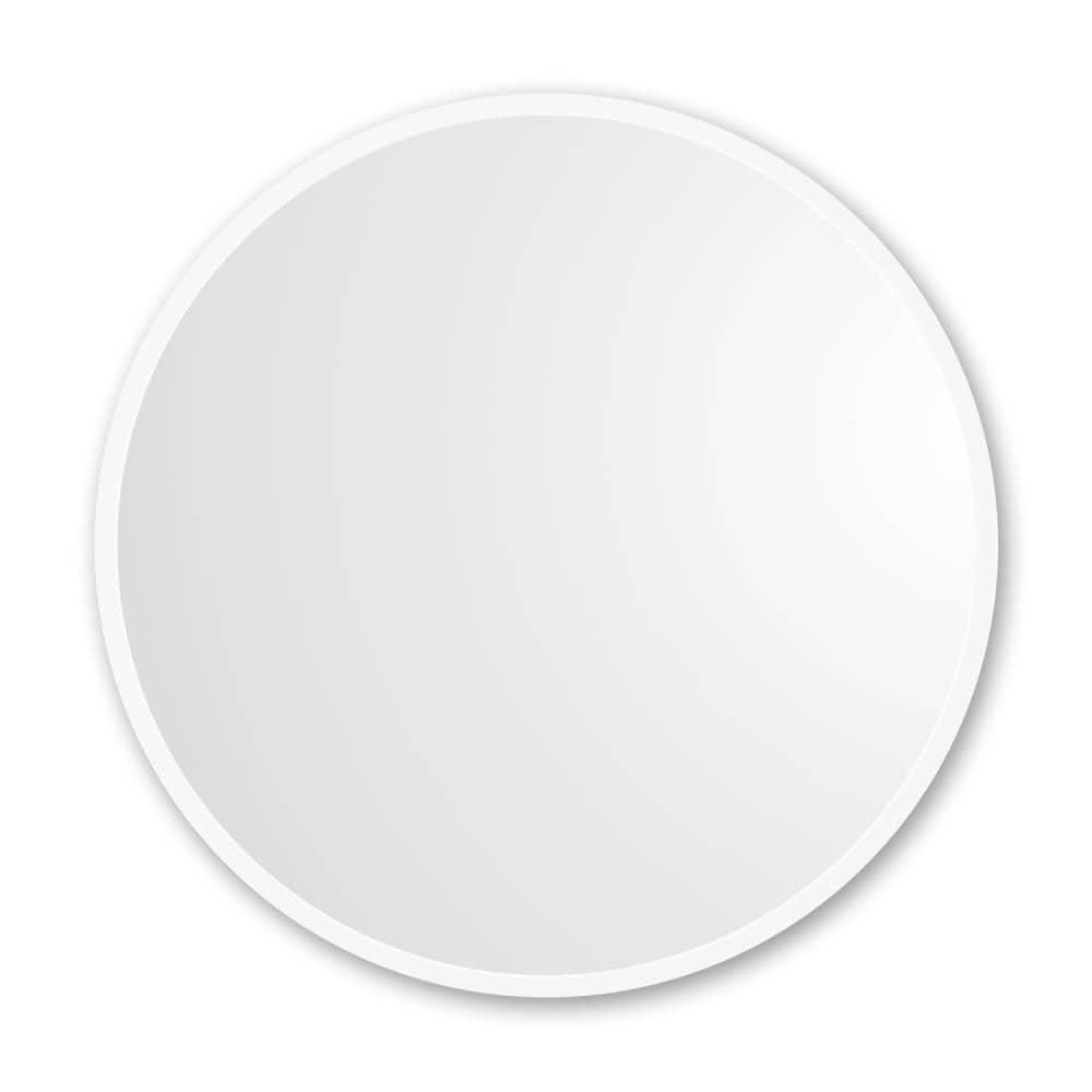 18'' White Round Rubber Framed Wall Mirror