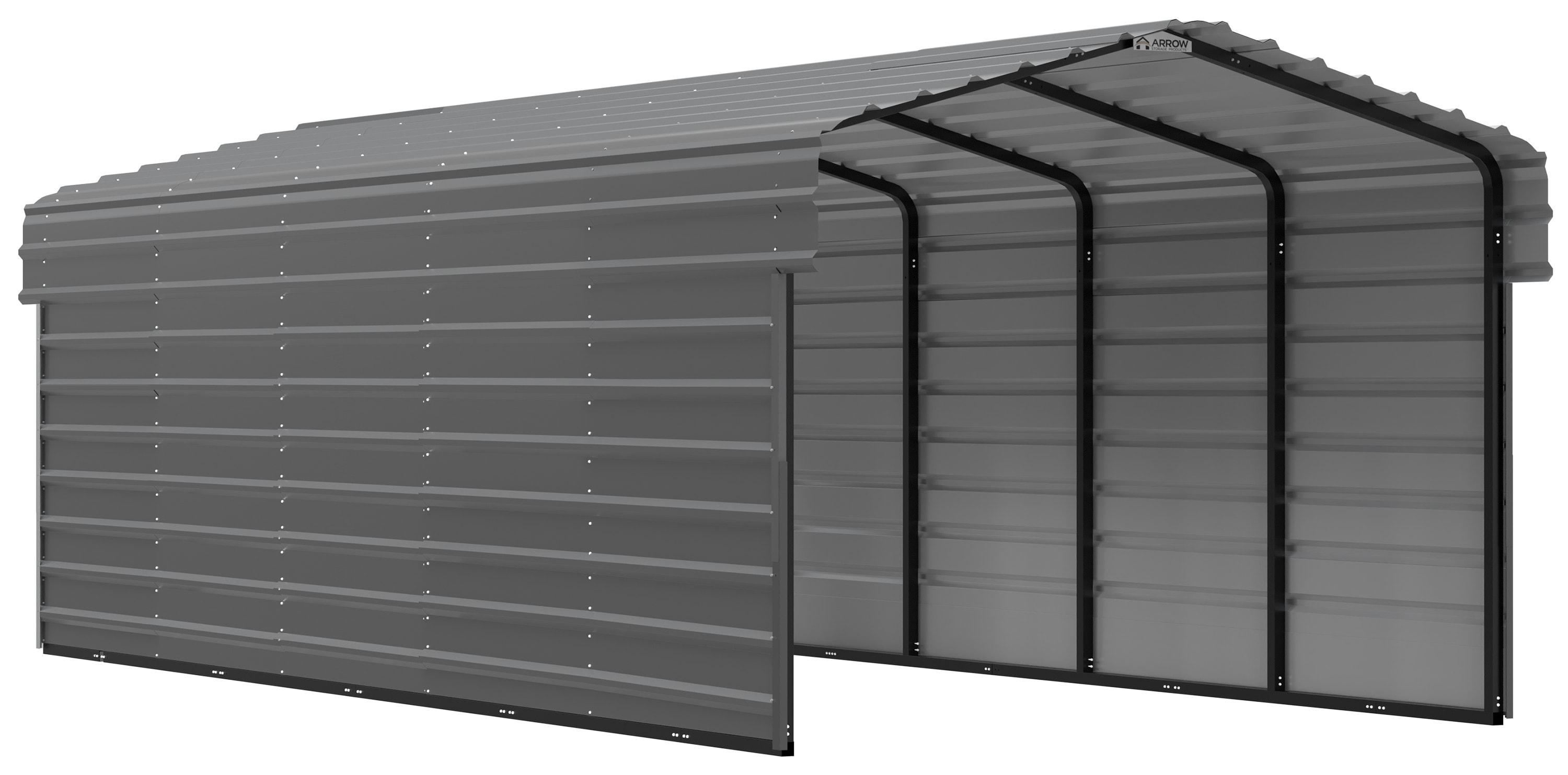 Arrow Arrow Steel Carport with 2 Side Wall Kits, 10X24X07