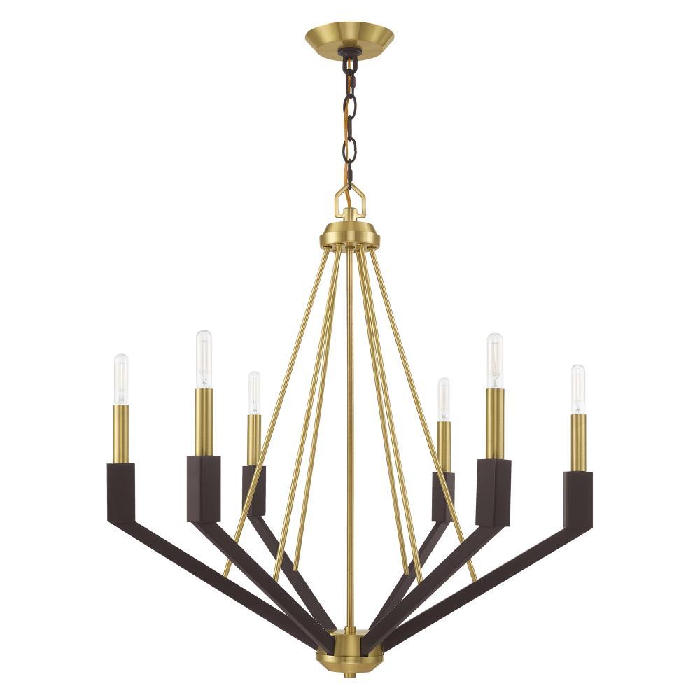 Livex Lighting Beckett 6 - Light Chandelier in  Satin Brass/Bronze