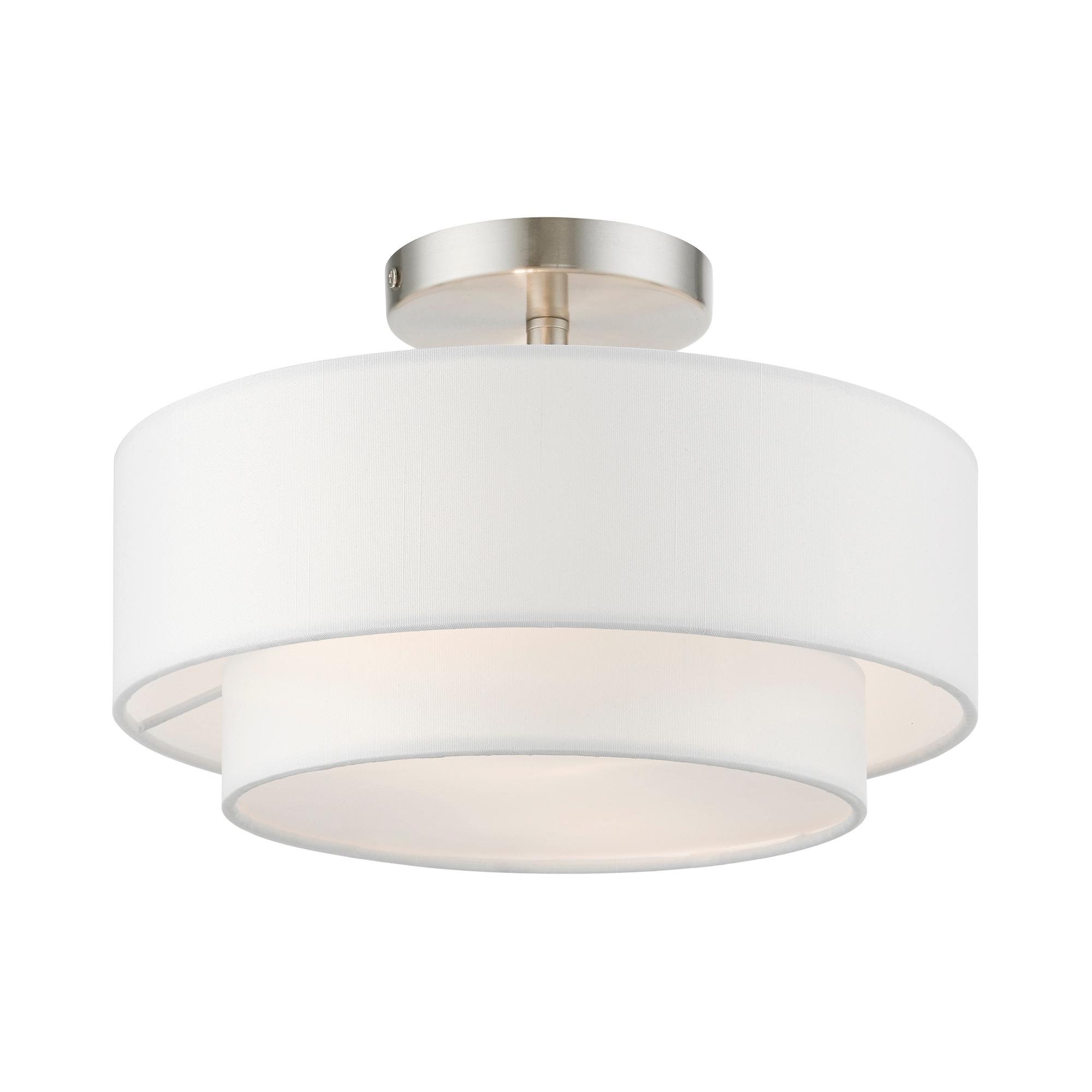 Livex Lighting Meridian 2 - Light Semi-Flush Mount in  Brushed Nickel