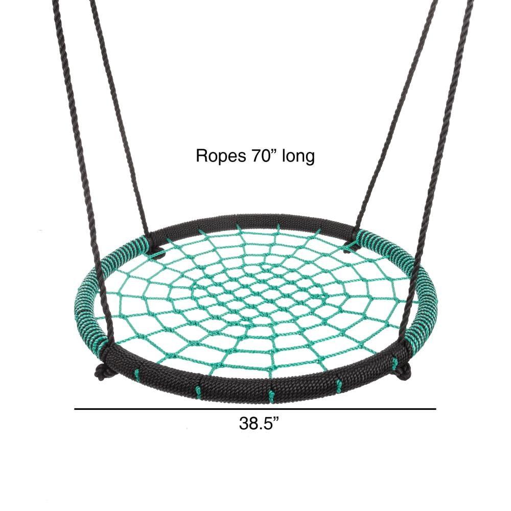 Hey! Play! Spider Web Tree Swing-Large 40-inch Diameter Hanging Tree Rope Saucer Seat