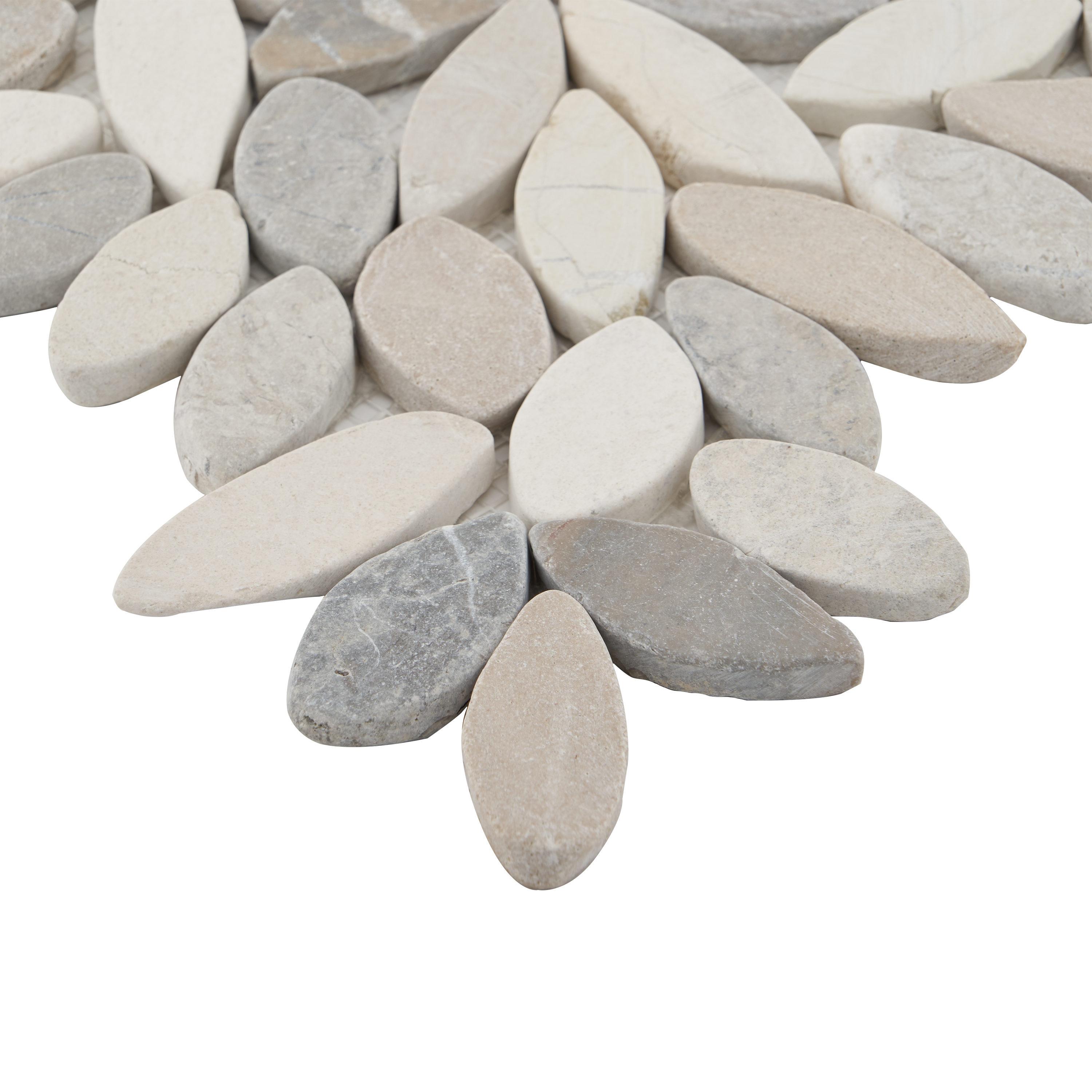Picturesque Flower 11.81 in. x 11.81 in. Natural Stone Floor and Wall Mosaic Tile (0.97 Sq. Ft. / Each)