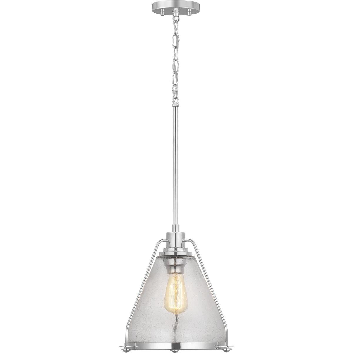 Progress Lighting, Range, 1-Light, Wall Sconce, Polished Nickel, Clear Seeded Glass Shade