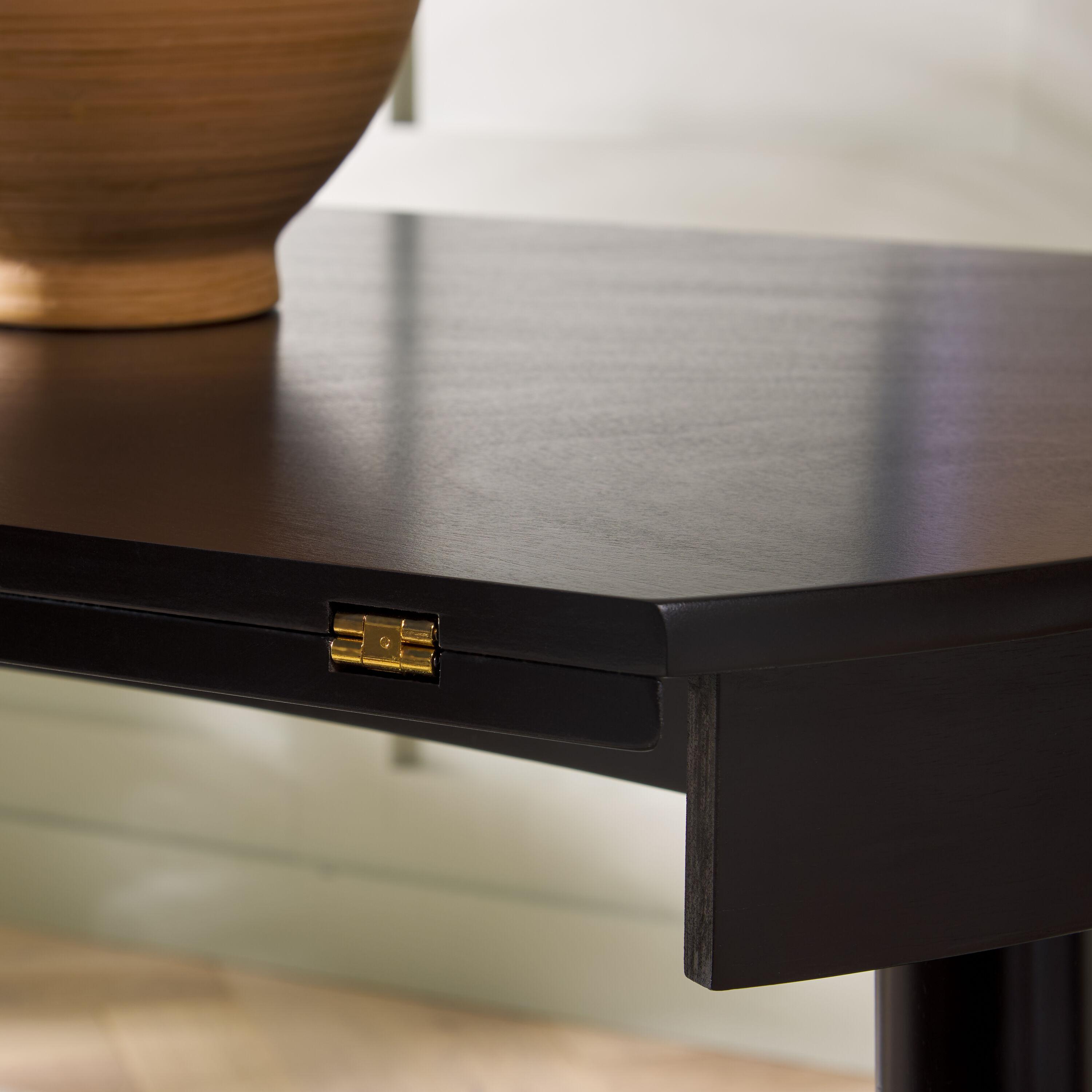 Black Round Reclaimed Wood Extendable Dining Table