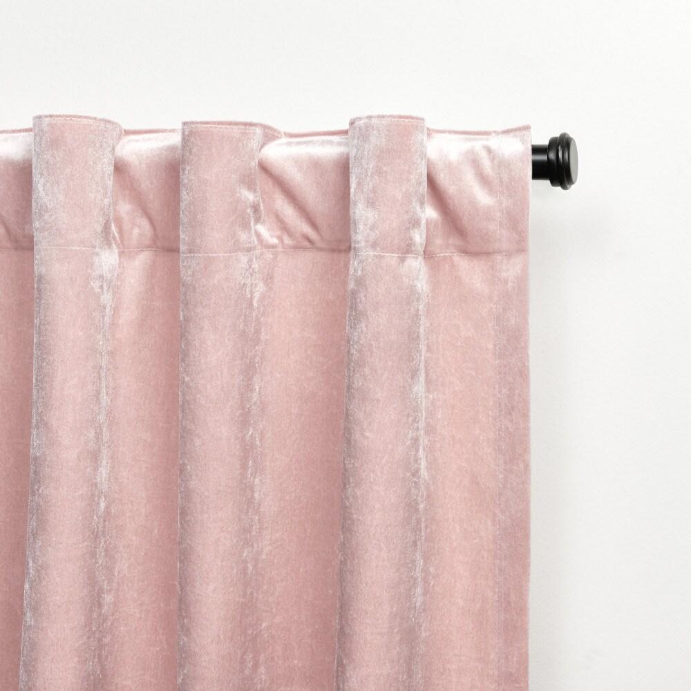 Set of 2 (84"x54") Velvet Back Tab Light Filtering Window Curtain Panels Blush Pink - Exclusive Home: Polyester, OEKO-TEX Certified