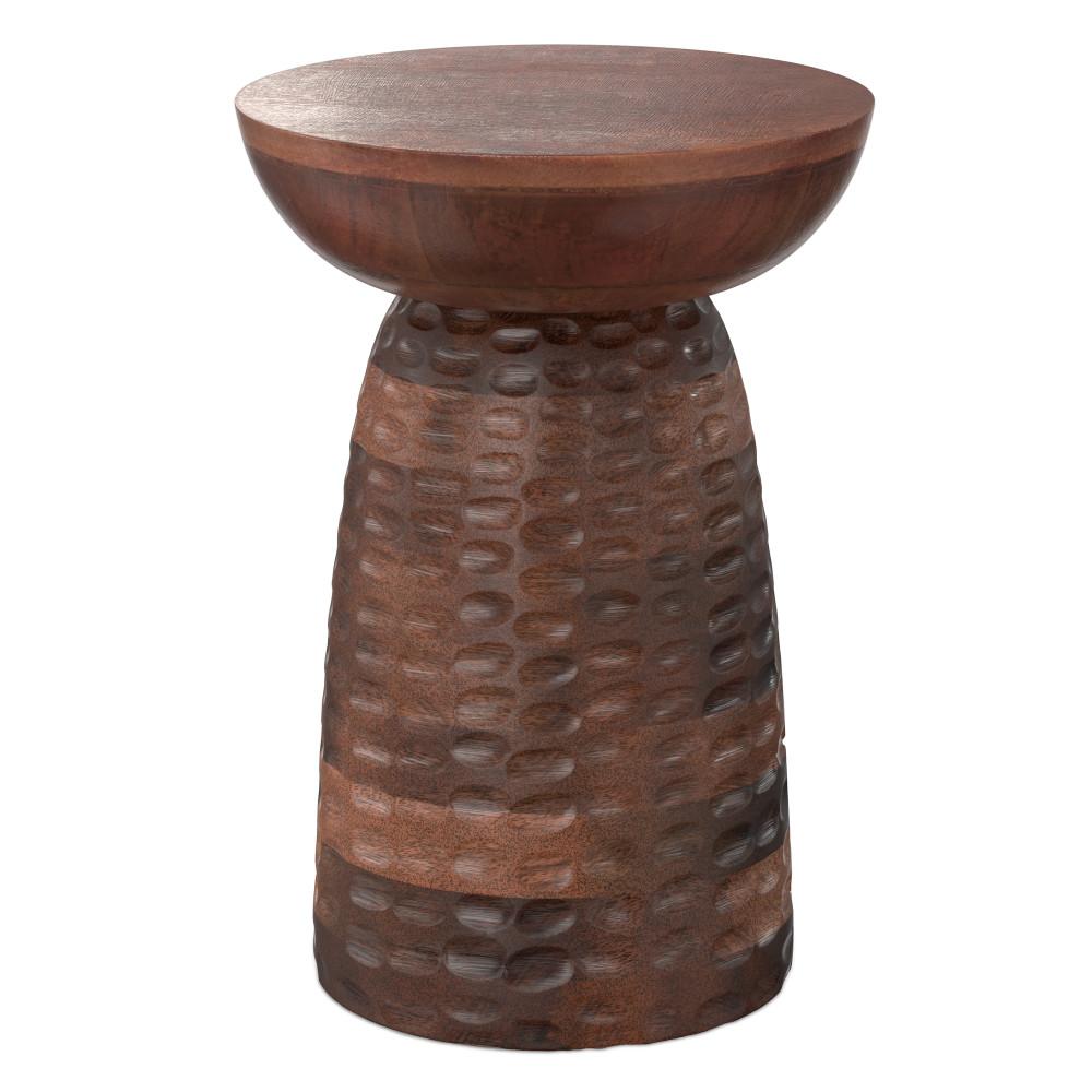 Simpli Home Boyd Solid Mango Wood Pedestal Accent End Table