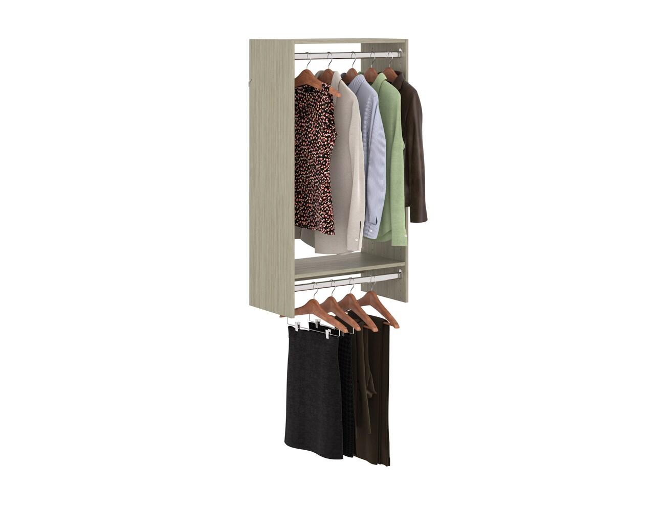 Easy Track 25.13-in W x 14-in D x 48-in H Weathered Grey Solid Wood closet tower