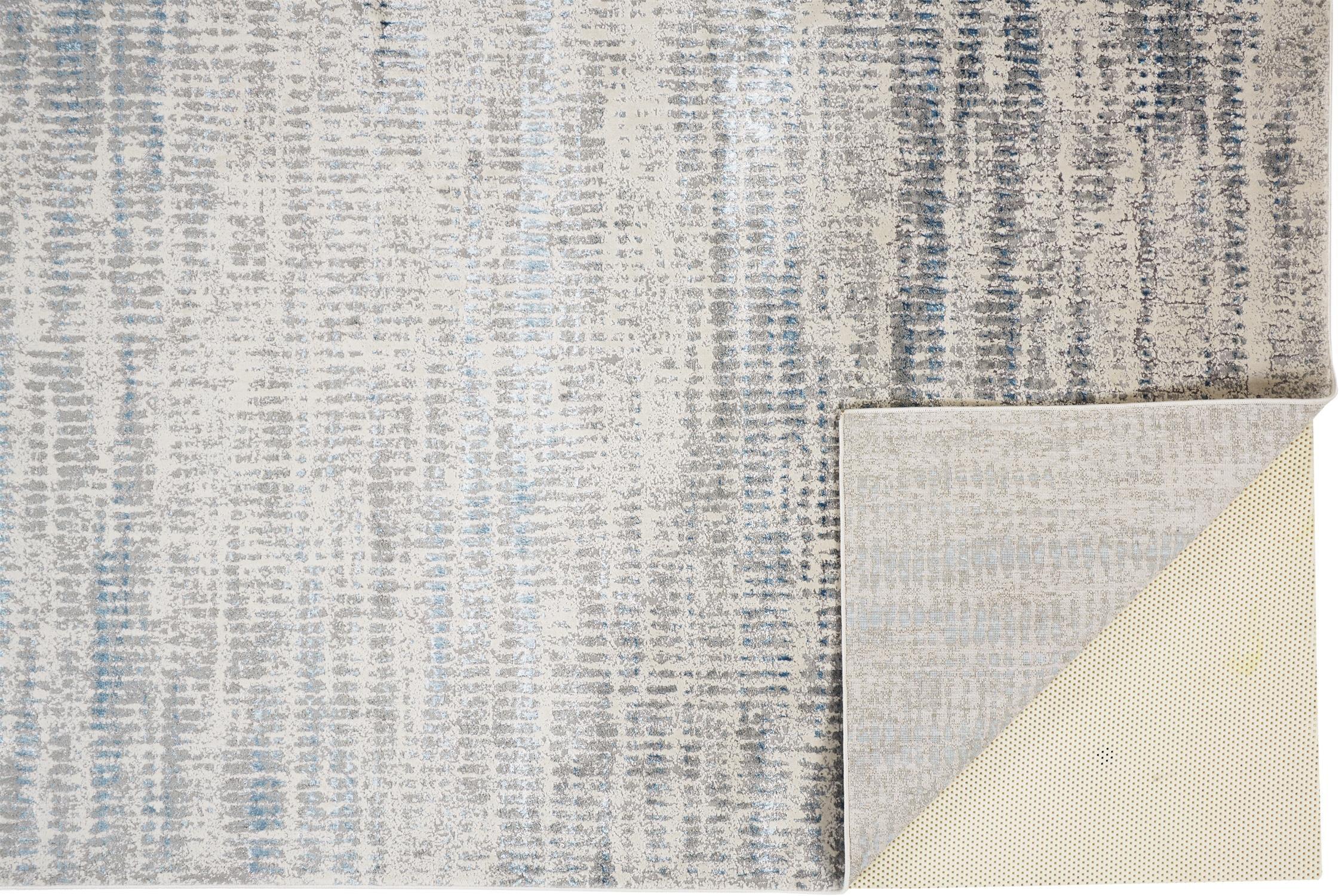 Room Envy Aurelian 7 x 10 (ft) Loomed Polyester Pearled Ivory/Silver Gray Rectangular Indoor Abstract Mid-Century Modern Area rug