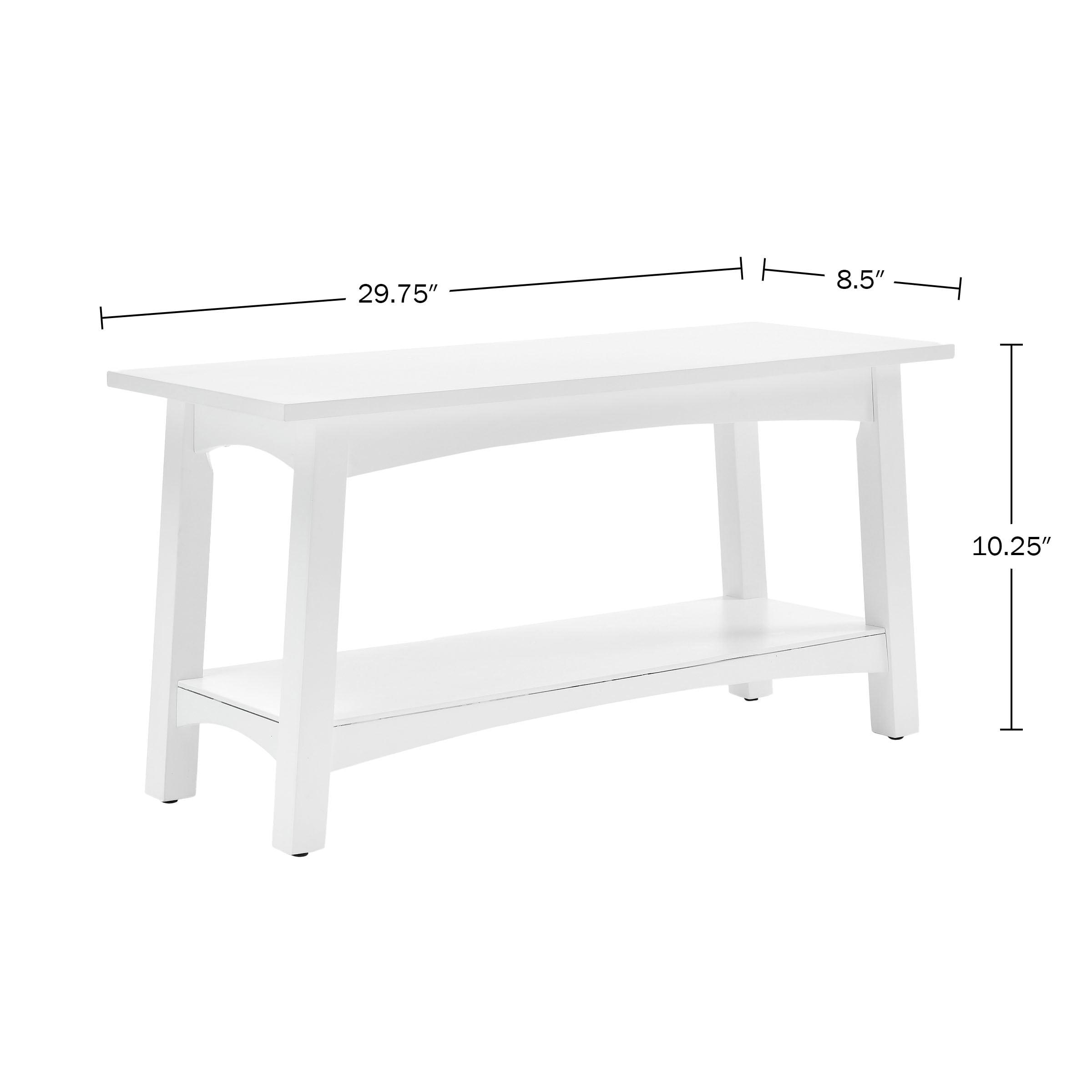 Alaterre Furniture Craftsbury 36 in. Sturdy Pine Wood Entryway Bench, 2-Person Bench Open Design Accent Furniture, White