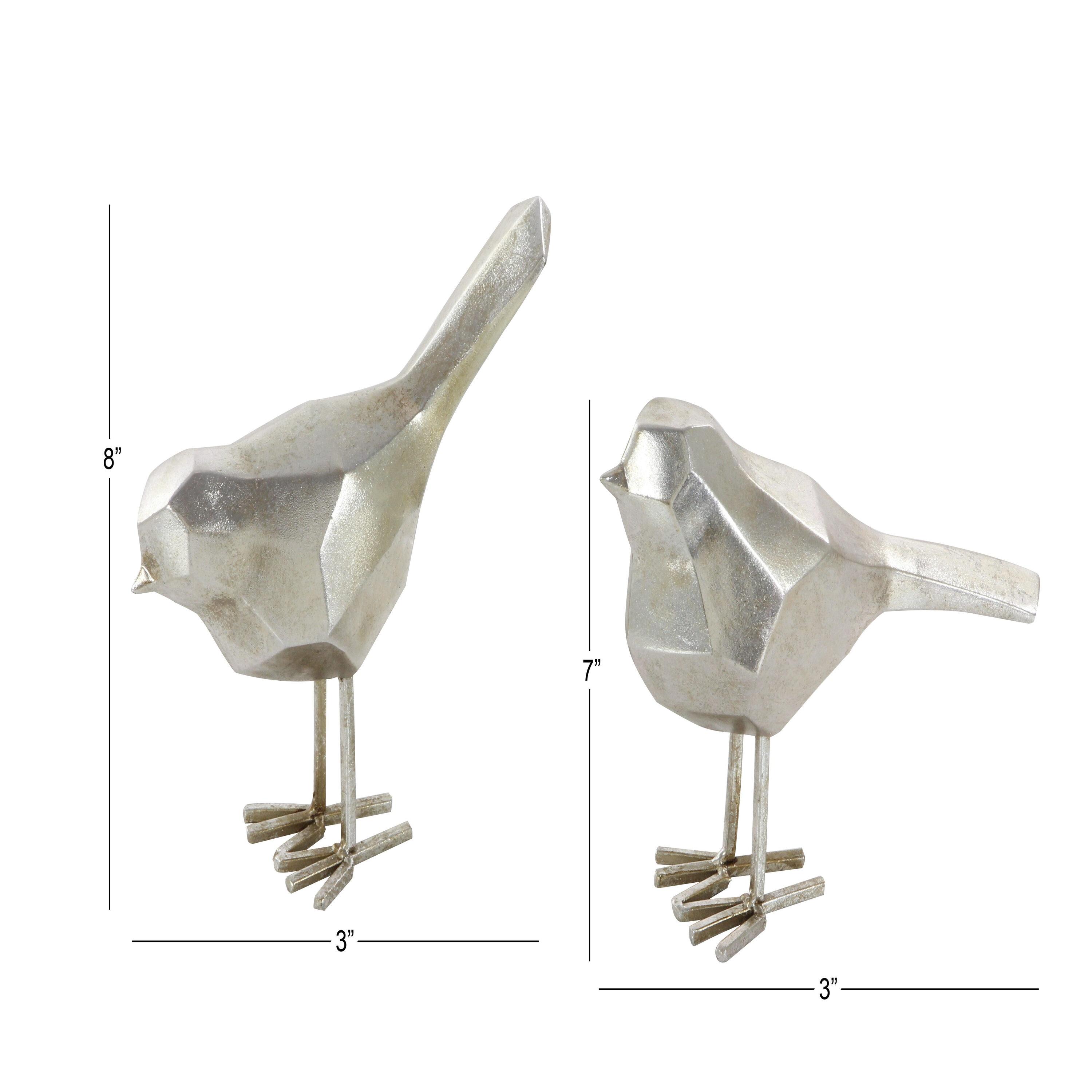 Polystone Bird Decorative Sculpture with Origami Accents