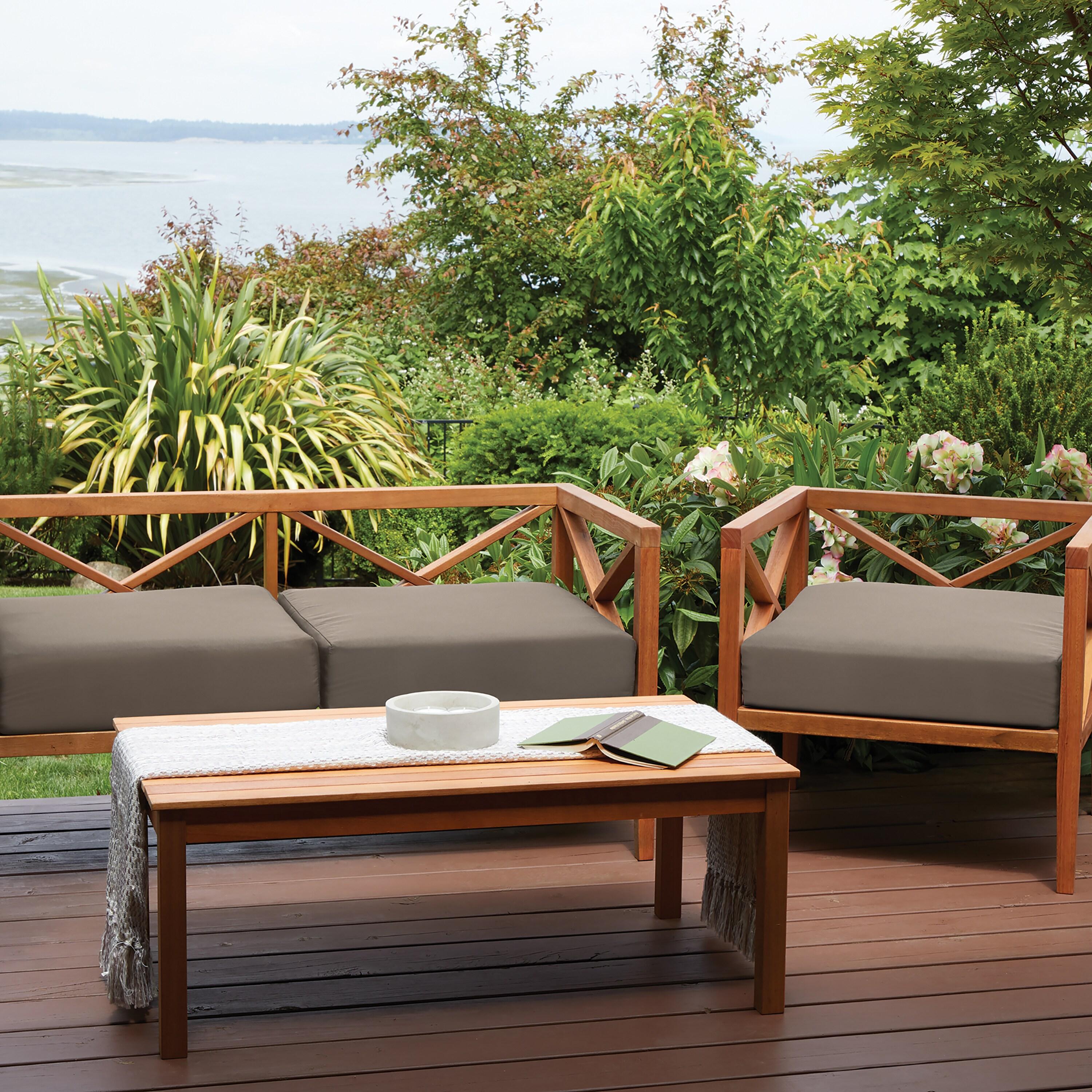 48" x 18" x 3" Ravenna Water-Resistant Patio Bench/Settee Cushion Dark Taupe - Classic Accessories