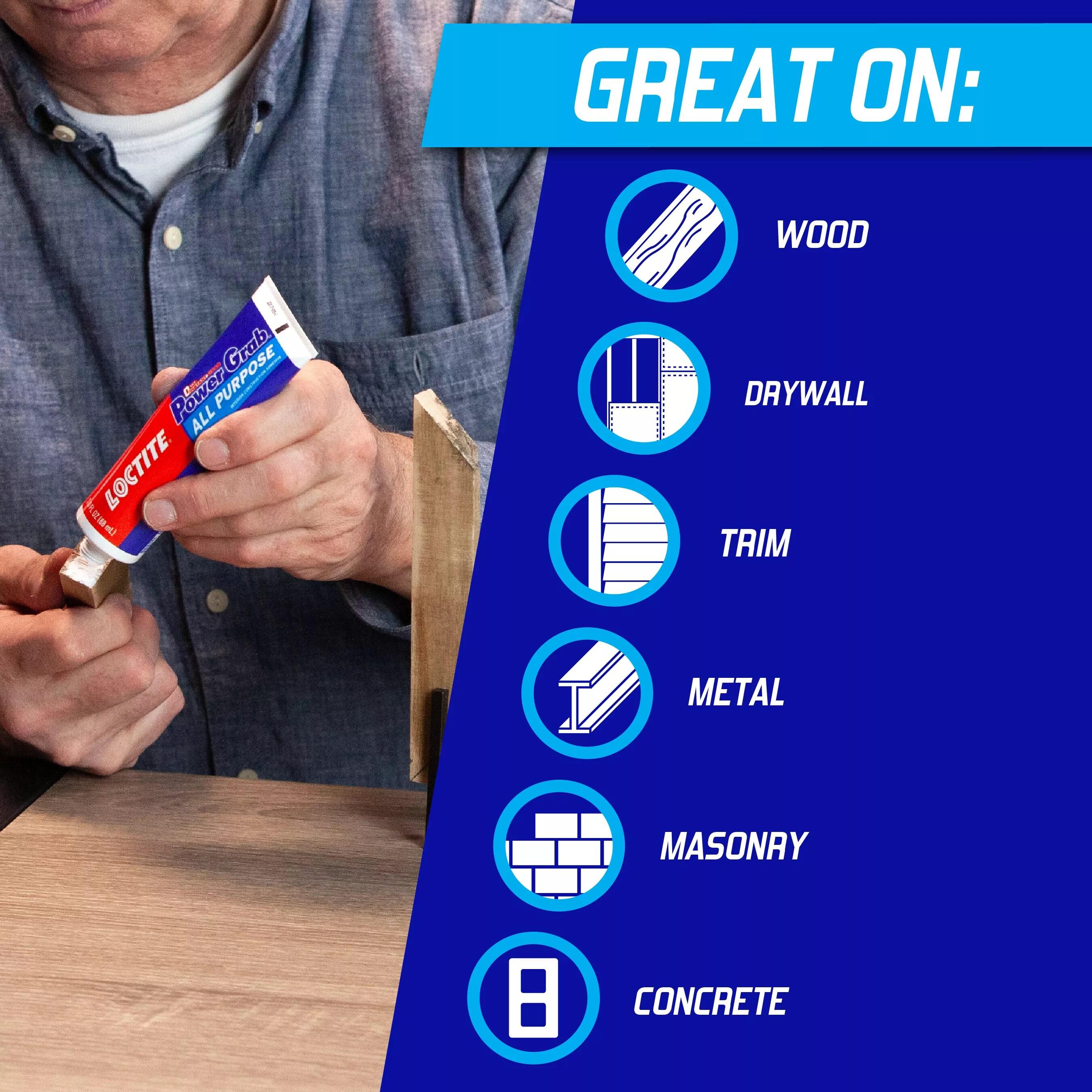 Loctite Power Grab Express All Purpose Synthetic Latex Construction Adhesive 3 oz