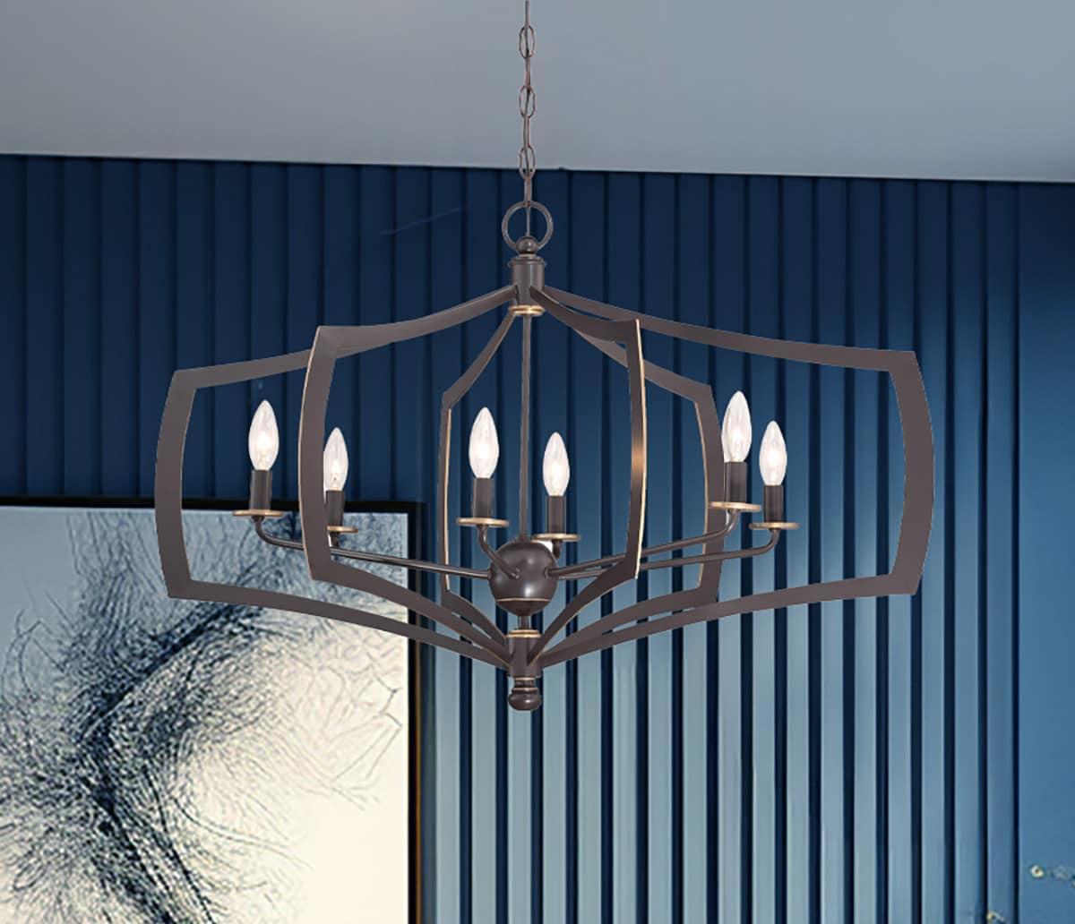 Chandelier 6 Light Downton Bronze/Gold In Transitional Style 21.25 Inches Tall By 26 Inches Wide     -Traditional Installation Minka Lavery 4376-579