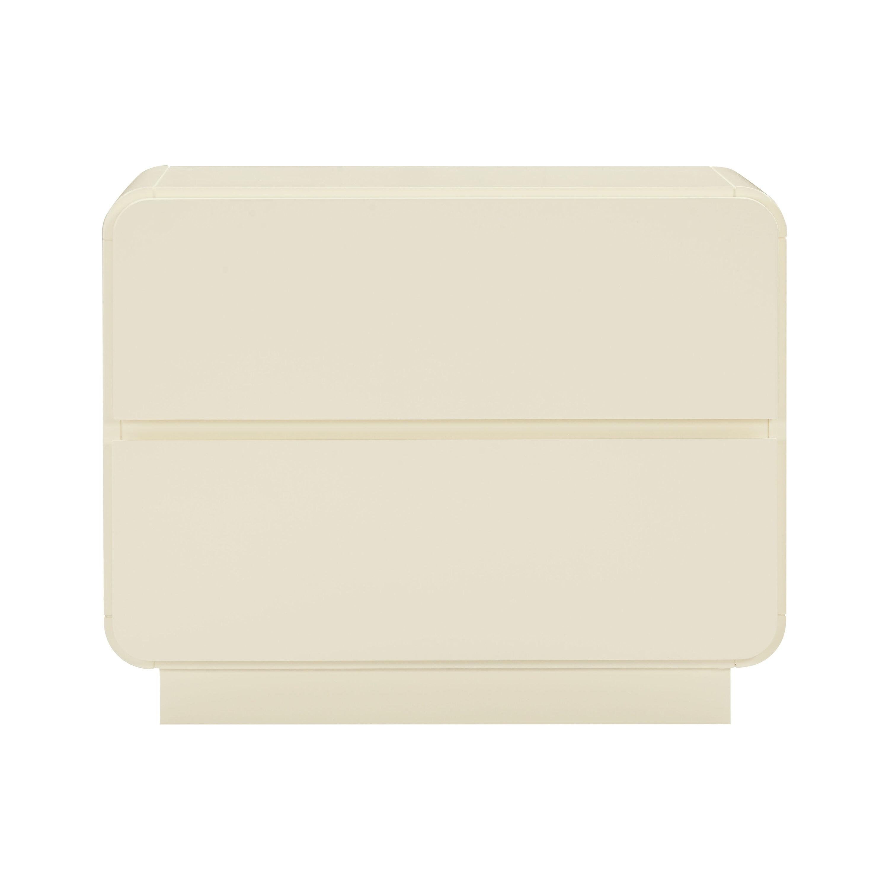 Sagura Nightstand Cream 28"W x 19"D x 22.2"H