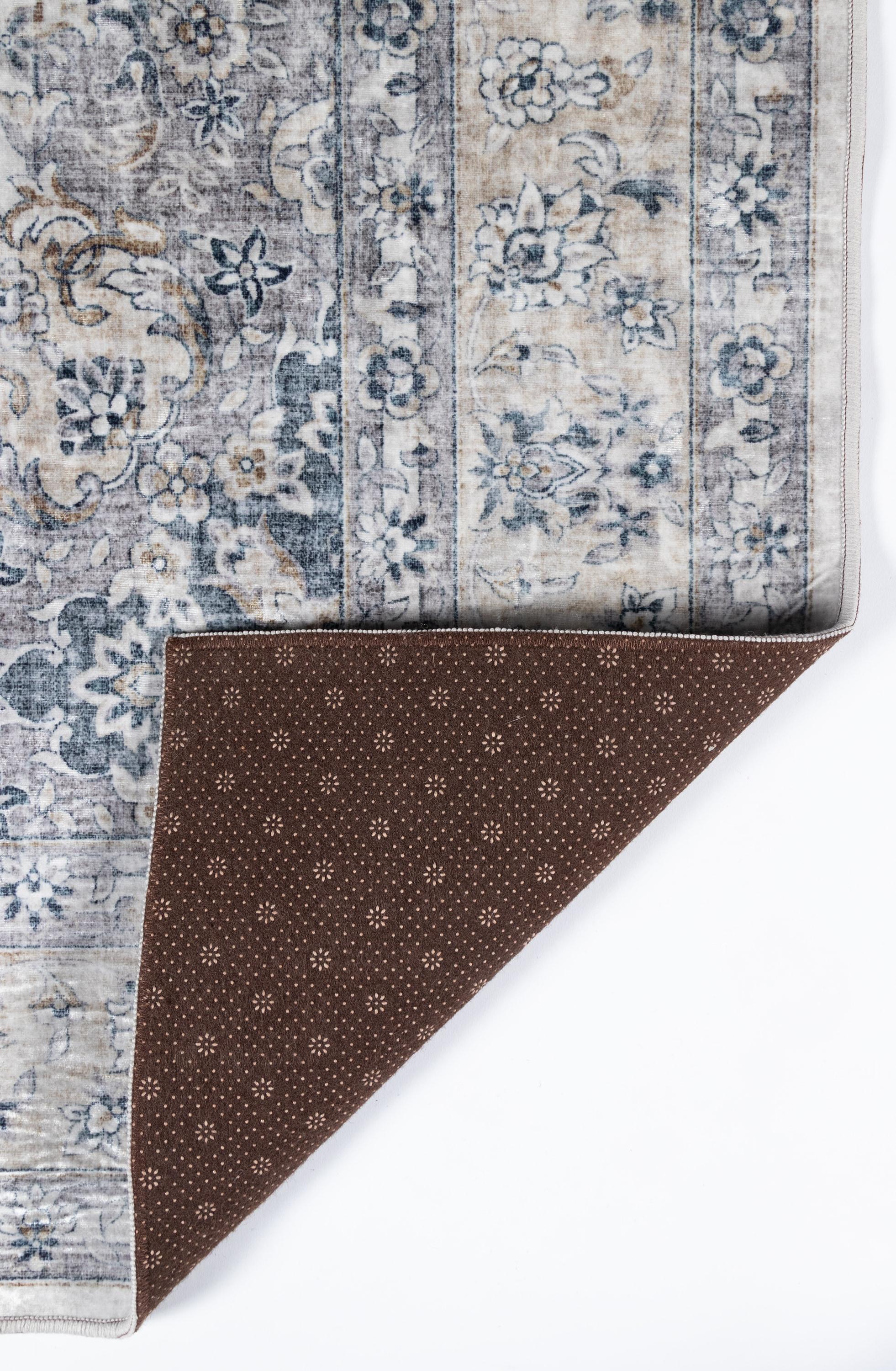 Momeni 2'x3' Karachi Talia Accent Rug Gray: Geometric Bohemian Indoor Area Rug with Rubber Backing