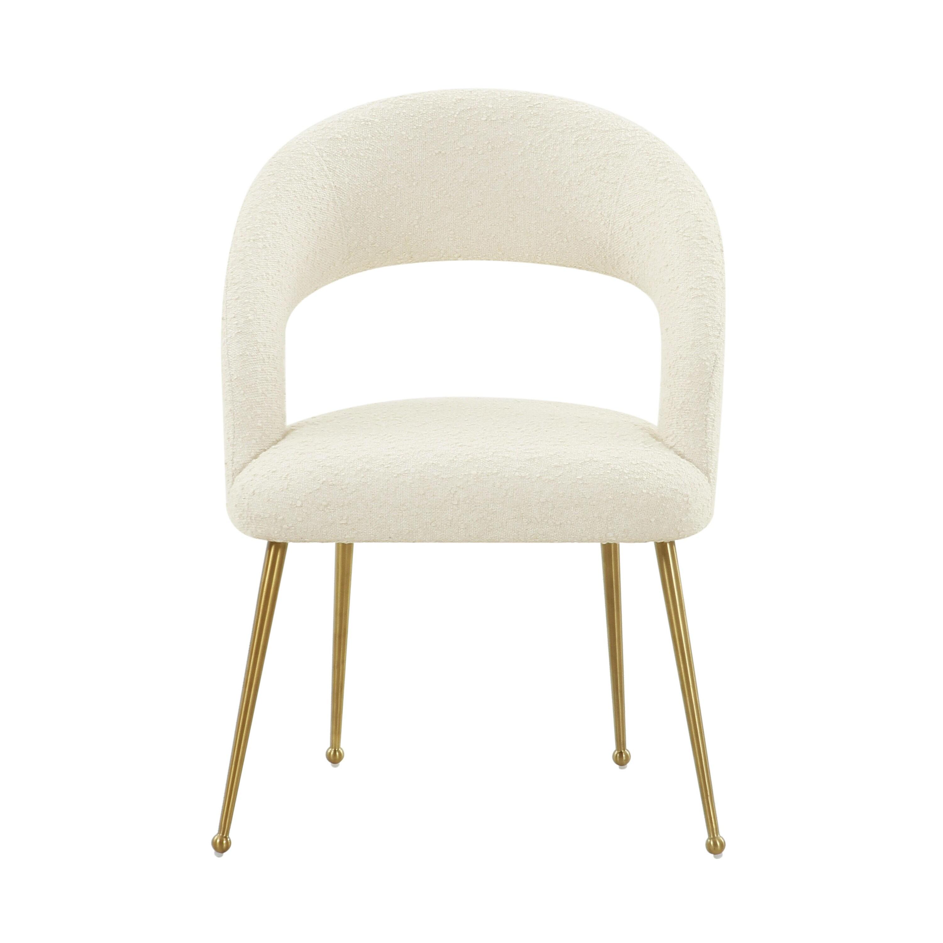 Rocco Performance Boucle Dining Chair Cream 23.6"W x 25"D x 33"H