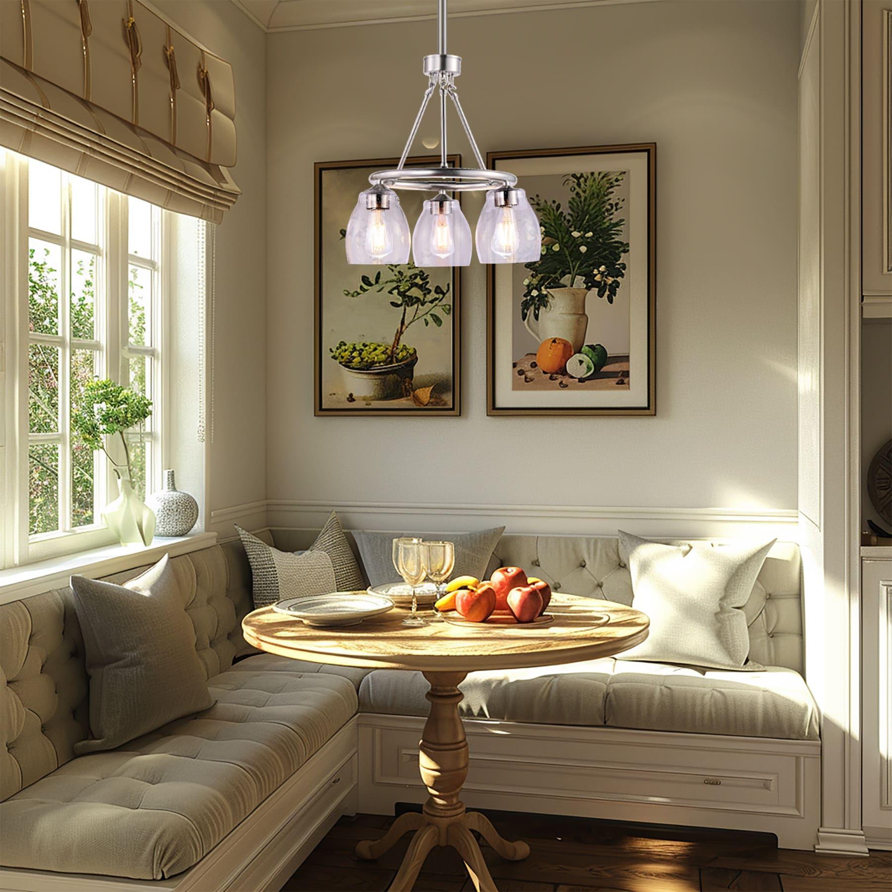 3 Light Chandelier-18.13 Inches Tall And 17 Inches Wide-Brushed Nickel Finish    -Traditional Installation Minka Lavery 2437-84