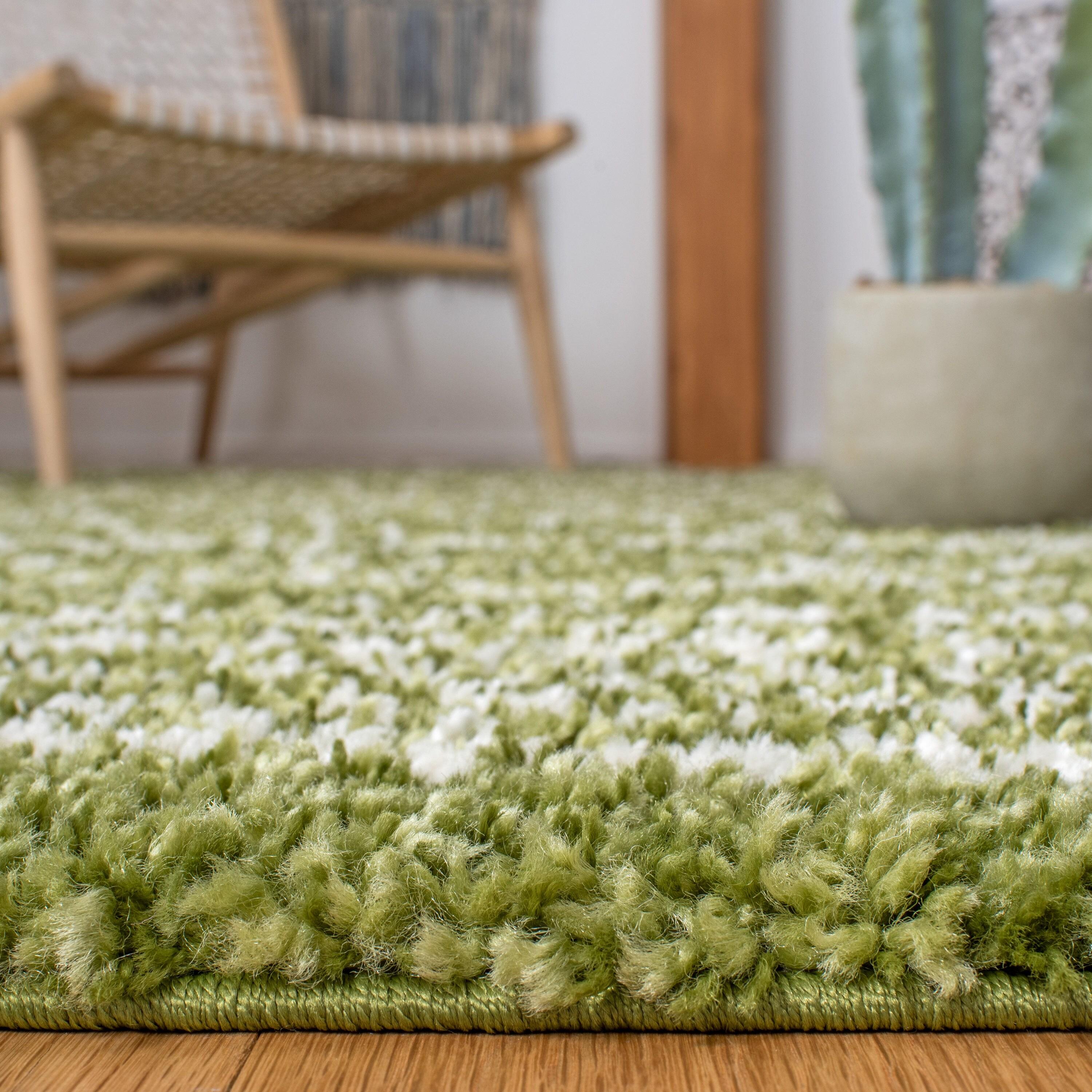 Arizona Shag ASG741 Power Loomed Indoor Area Rug - Green/Ivory - 5'1"x7'6" - Safavieh