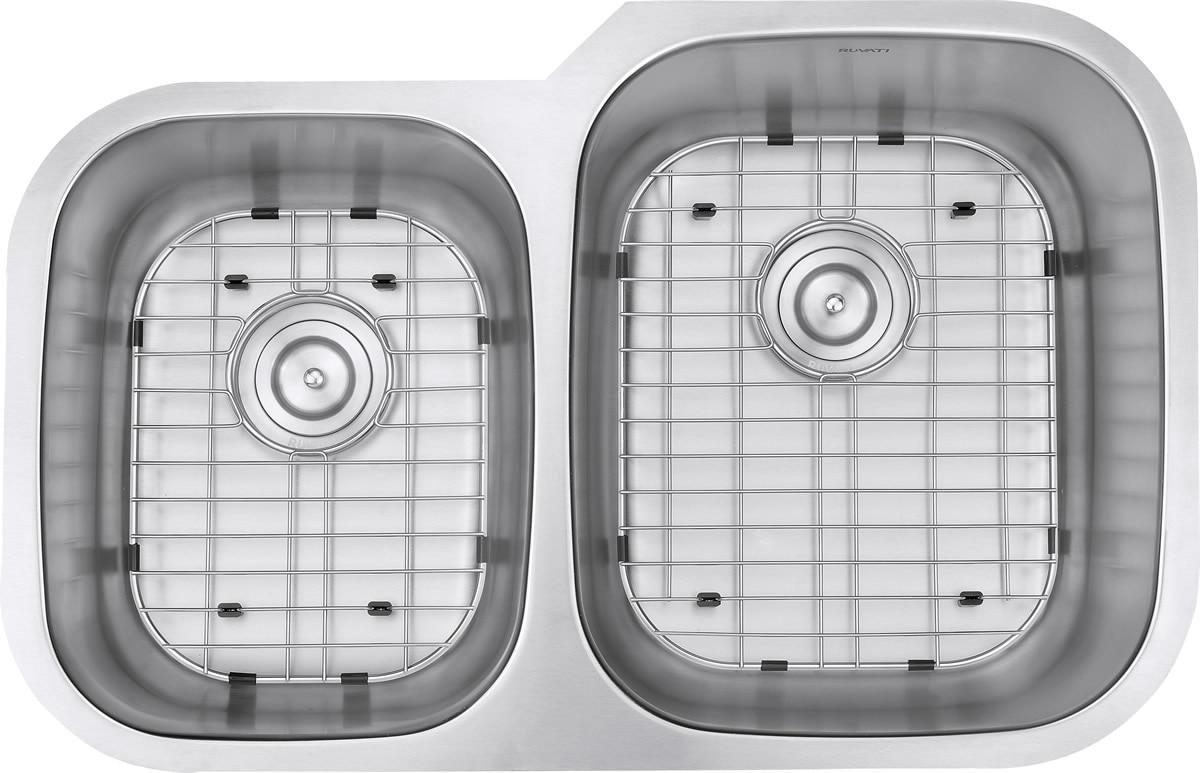 Ruvati 32-inch Undermount 40/60 Double Bowl 16 Gauge Stainless Steel Kitchen Sink