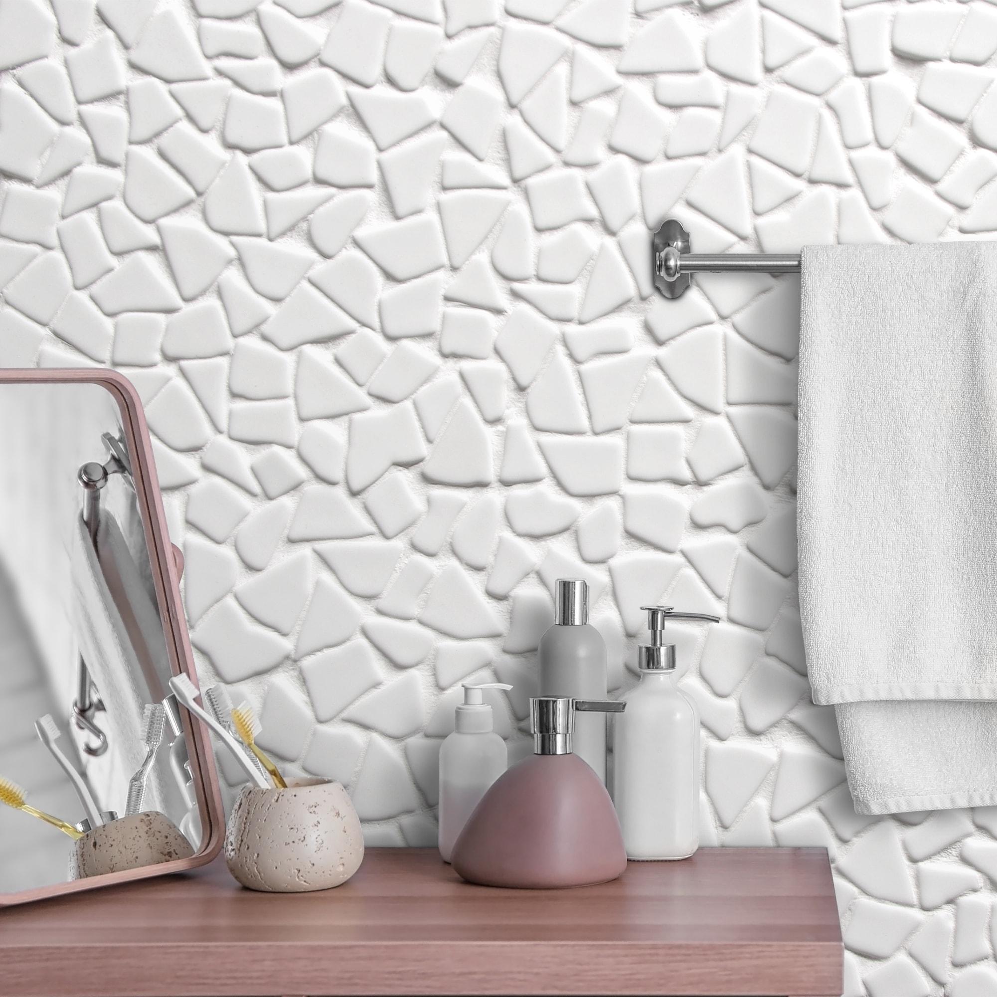 Sunwings 12" x 12" Pebble Recycled Glass Mosaic Floor & Wall Tile