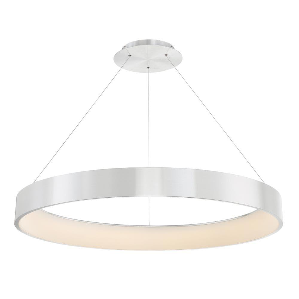 Brushed Aluminum LED Drum Pendant Light for Indoor/Outdoor Use