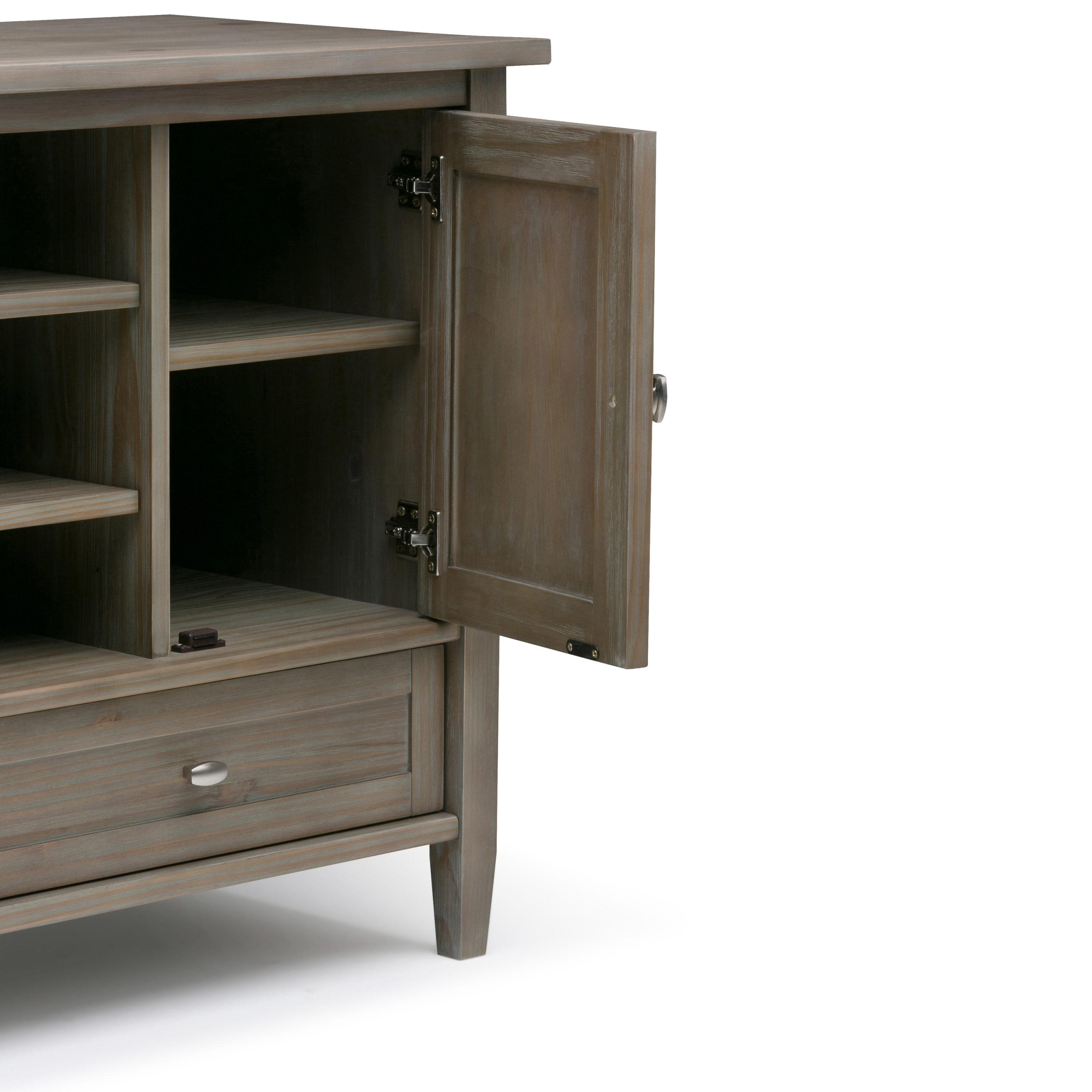 Simpli Home Warm Shaker 47"W Solid Wood TV Stand for TVs up to 55" with 2 Storage Cabinets and 2 Drawers