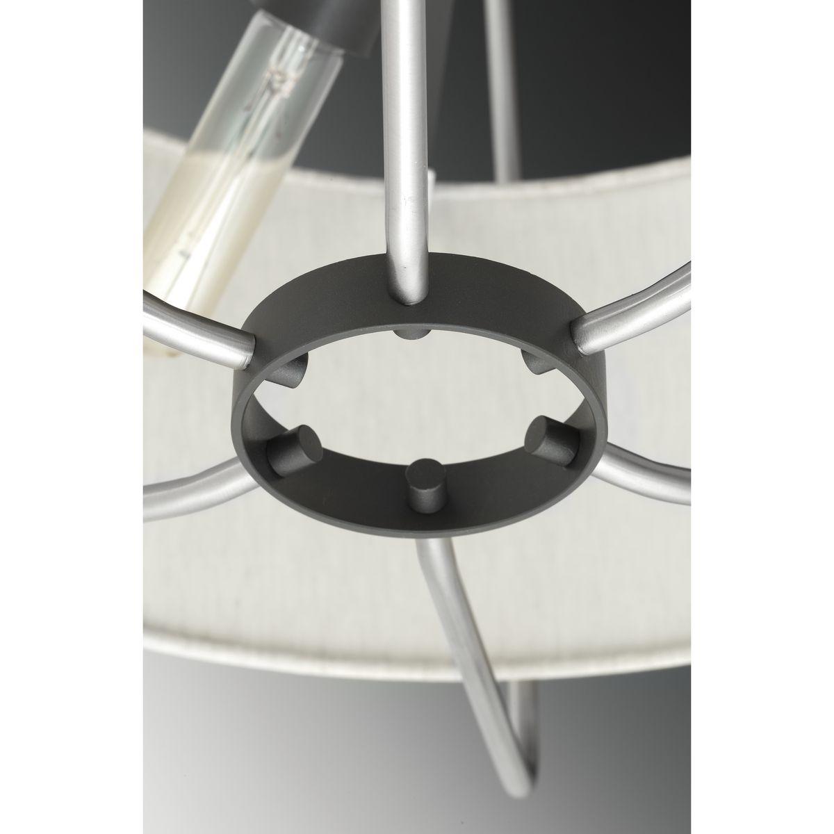 P350102-009-Progress Lighting-Hangar - Close-to-Ceiling Light - 2 Light - Drum Shade in Farmhouse style - 16 Inches wide by 13.25 Inches high-Brushed