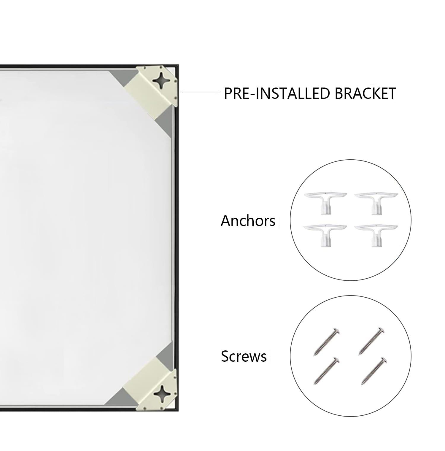 Ledel Modern & Contemporary Rectangle Bathroom Vanity Mirror Metal Framed Wall Mirror