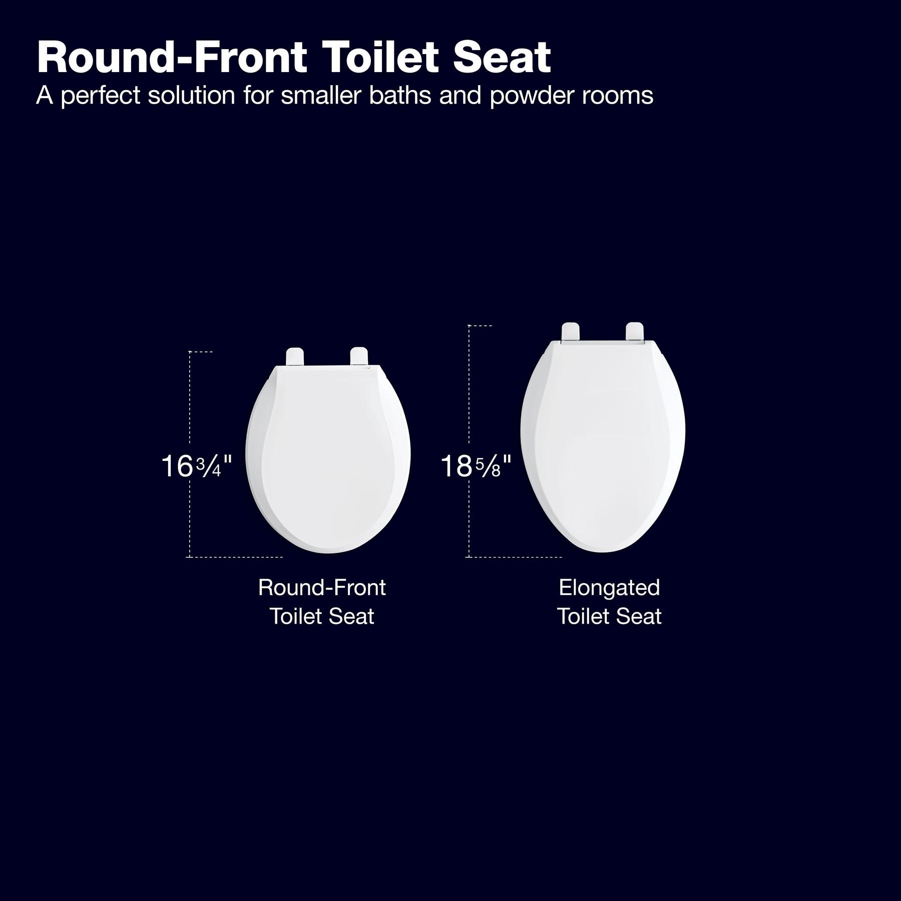 Kohler Cachet Round-Front Toilet Seat with Quiet-Close Lid and Seat and Grip-Tight Bumpers K-4639-RL-0