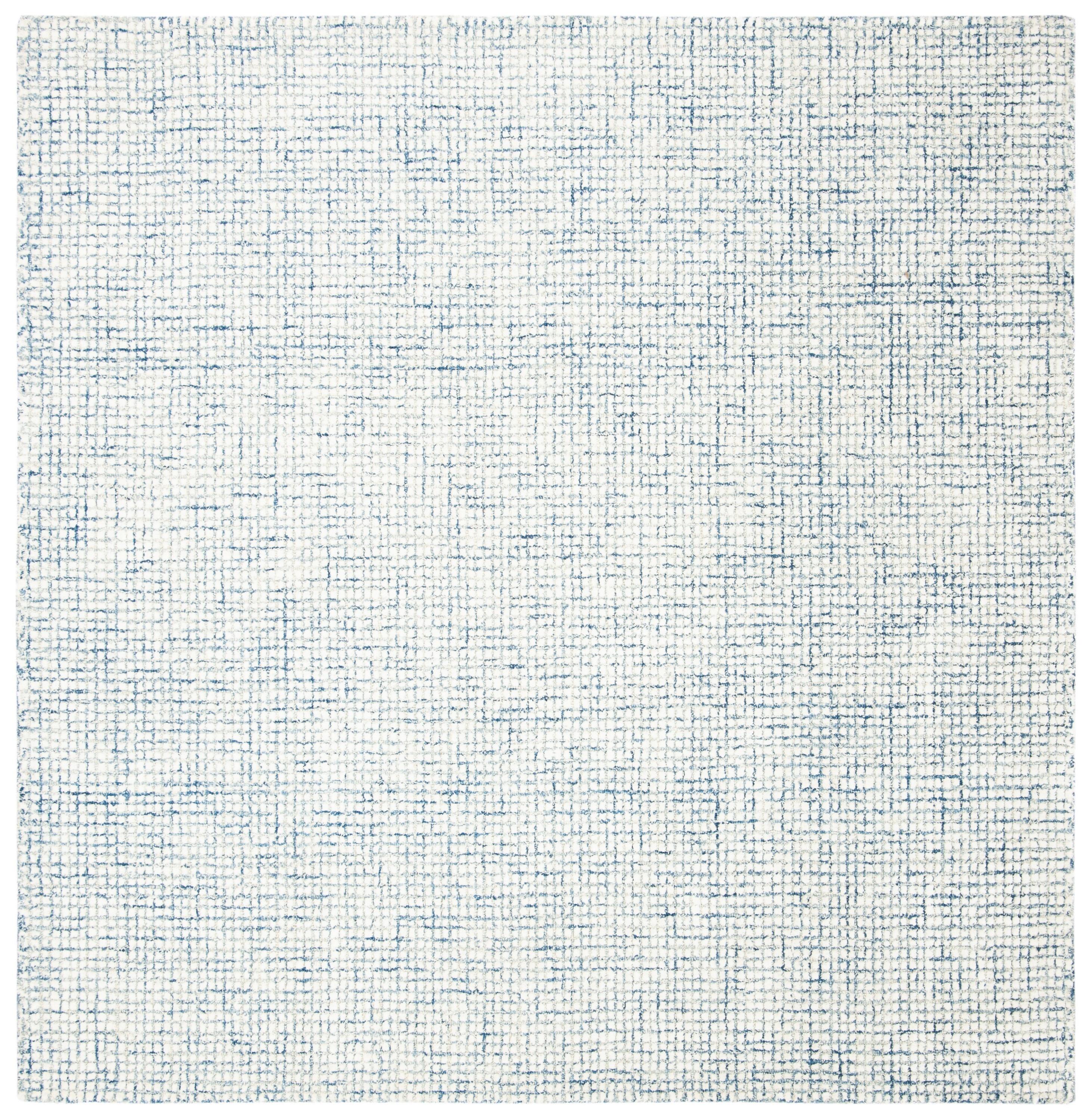 Abstract ABT470 Handmade Indoor Area Rug - Ivory/Blue - 6'x6' - Safavieh