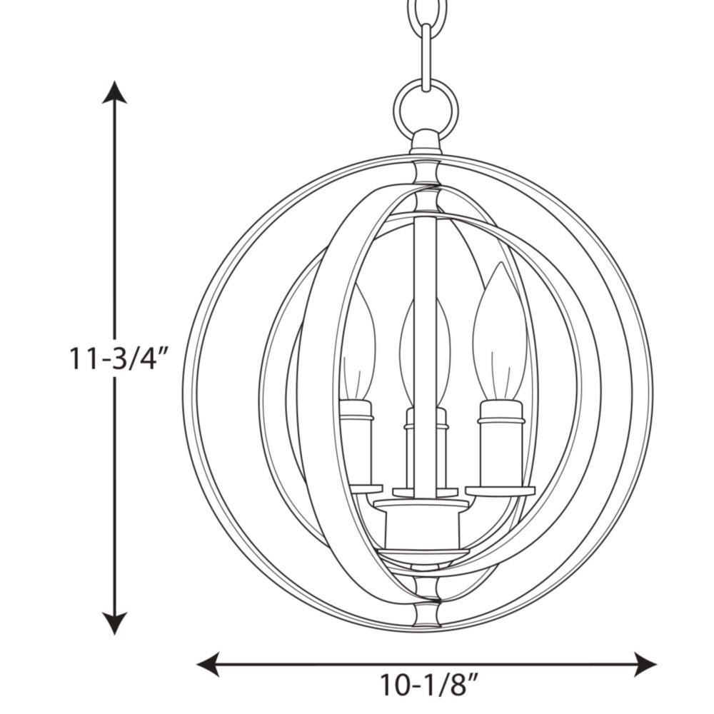 Progress Lighting Equinox 3-Light Mini-Pendant, Antique Bronze, No Shade
