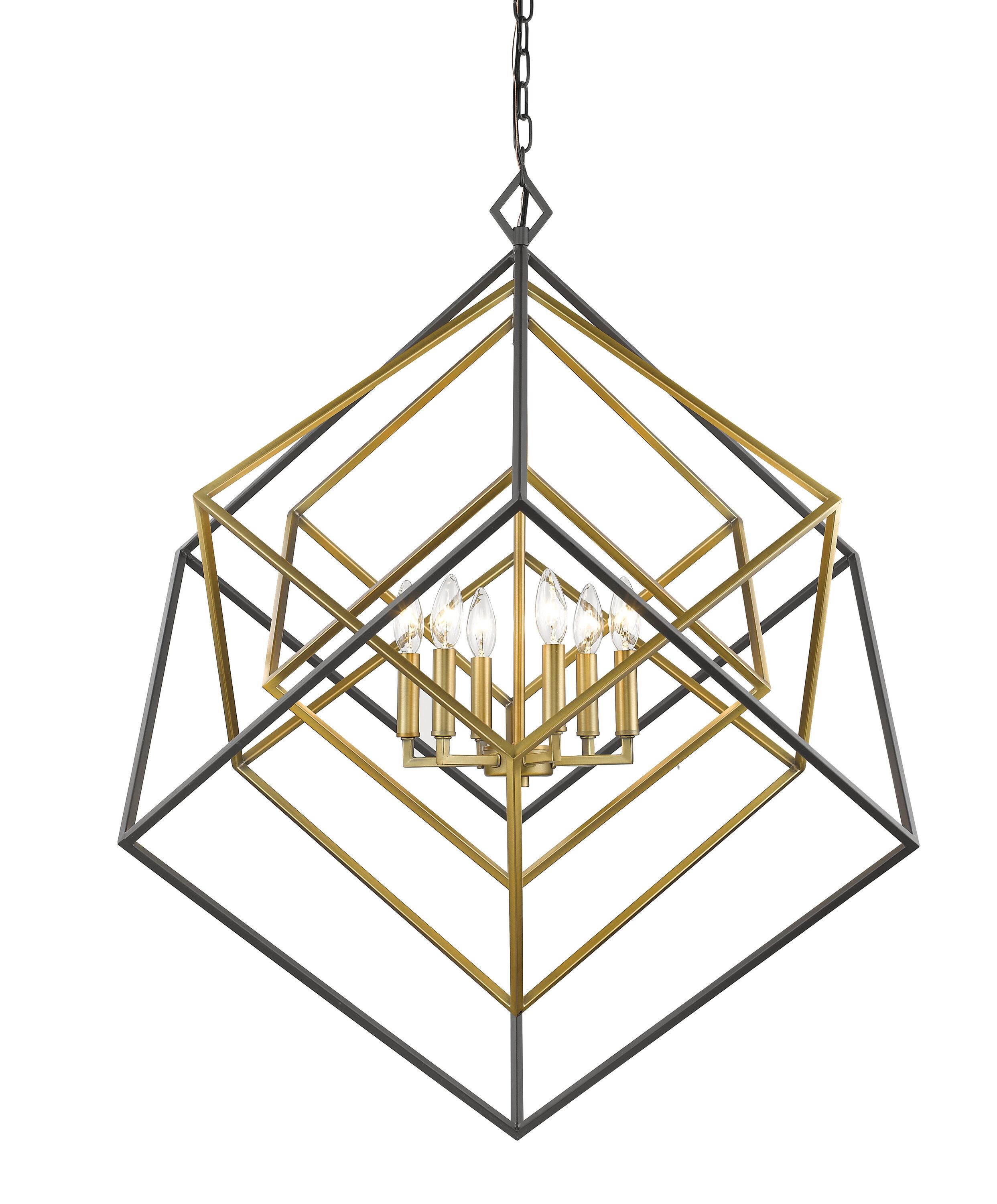 Z-Lite Euclid 6 - Light Chandelier in  Olde Brass/Bronze