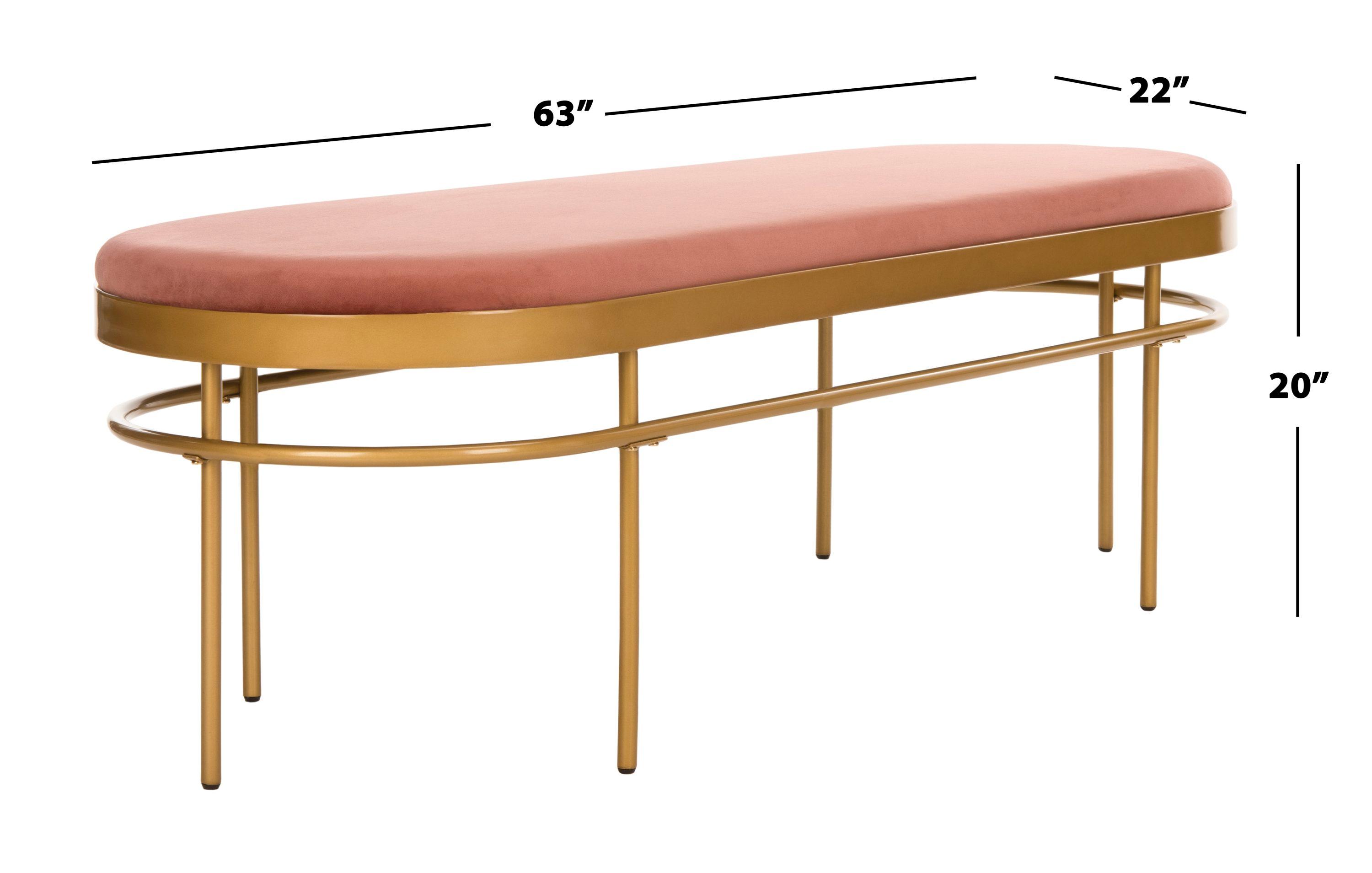 Sylva Oval Bench - BCH6202 - Dusty Rose/Gold - Safavieh