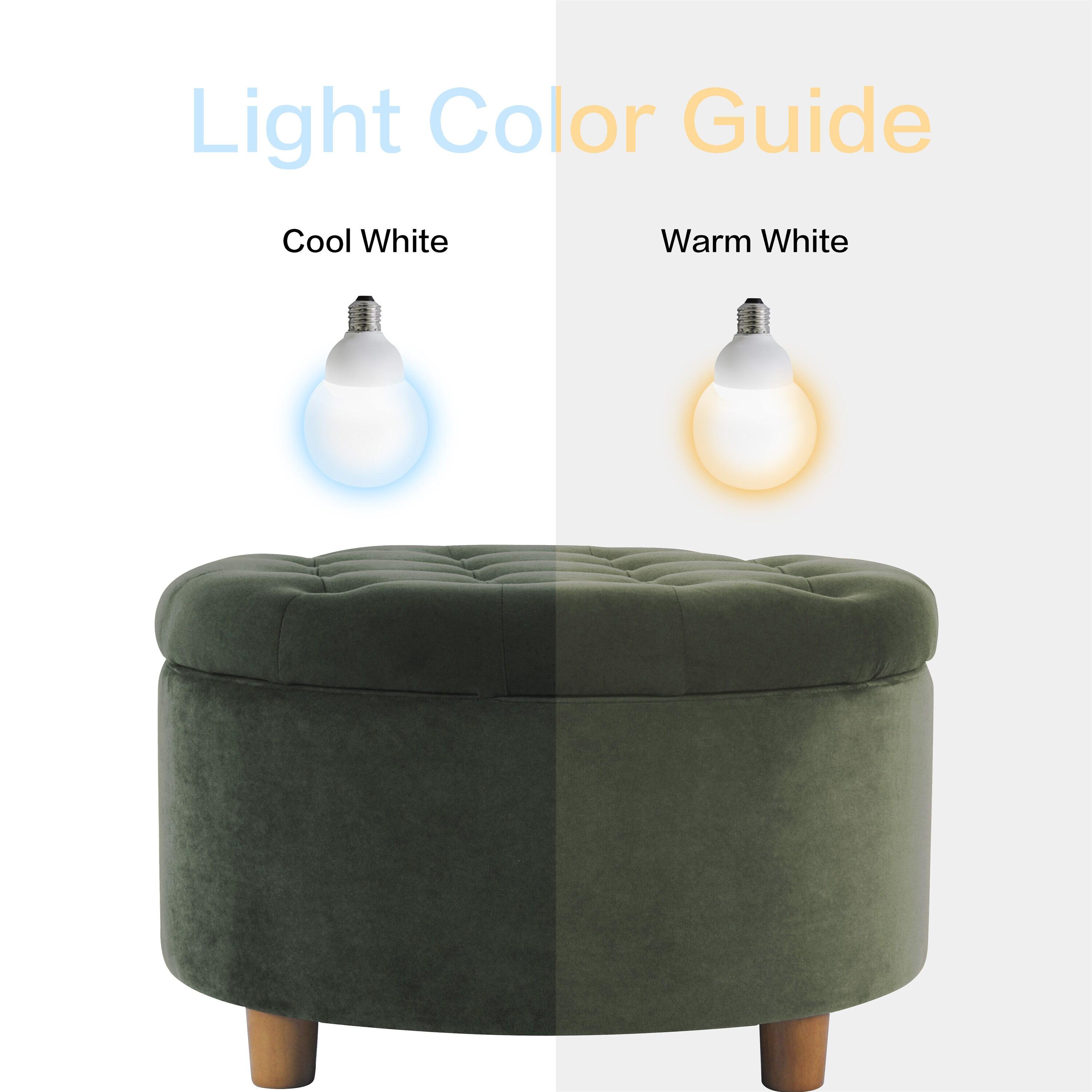 Tufted Round Storage Ottoman Loden Green Velvet - HomePop: Velvet Footstool, Honey Oak Legs, 250lb Capacity