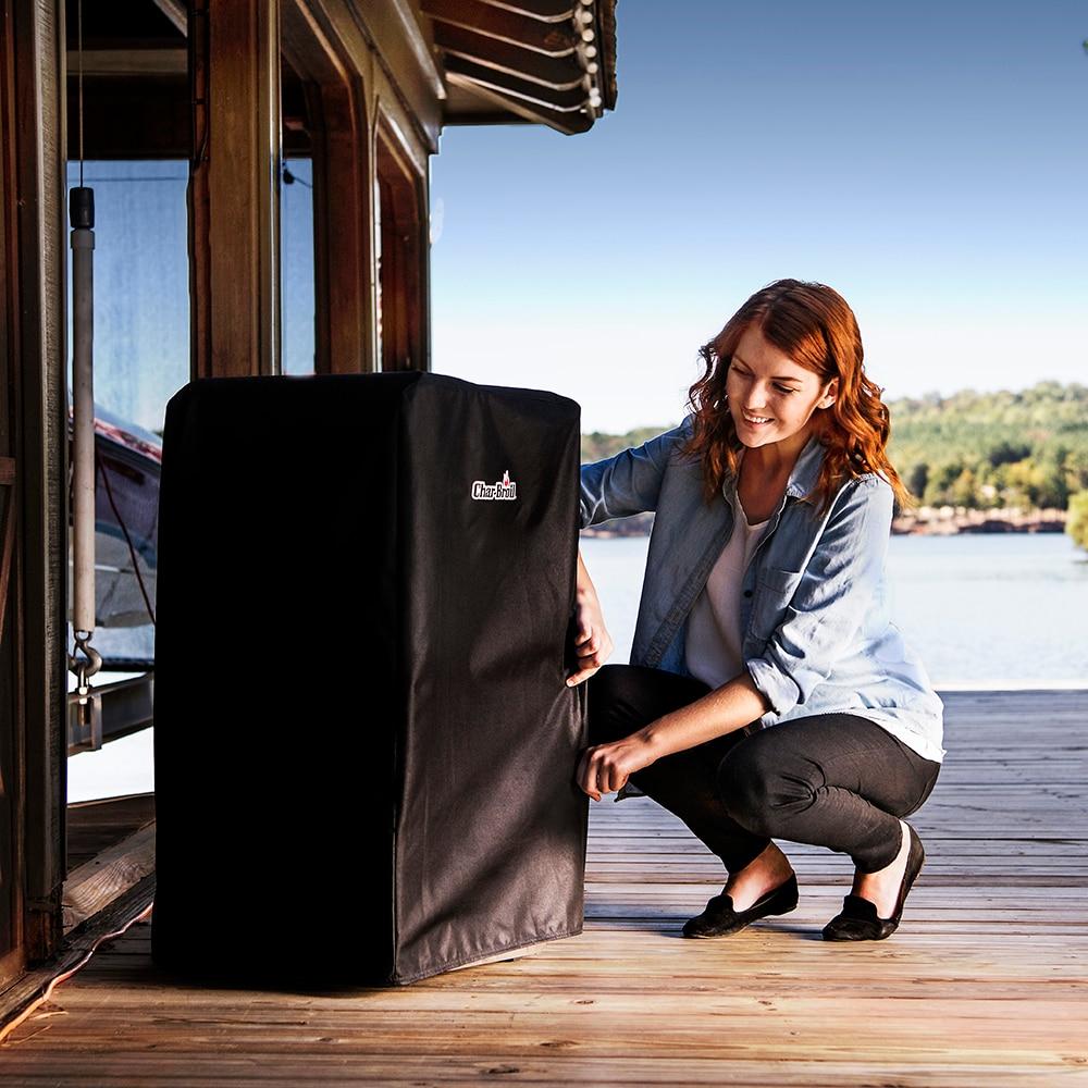 Black Heavy-Duty Polyester 30" Digital Electric Smoker Cover