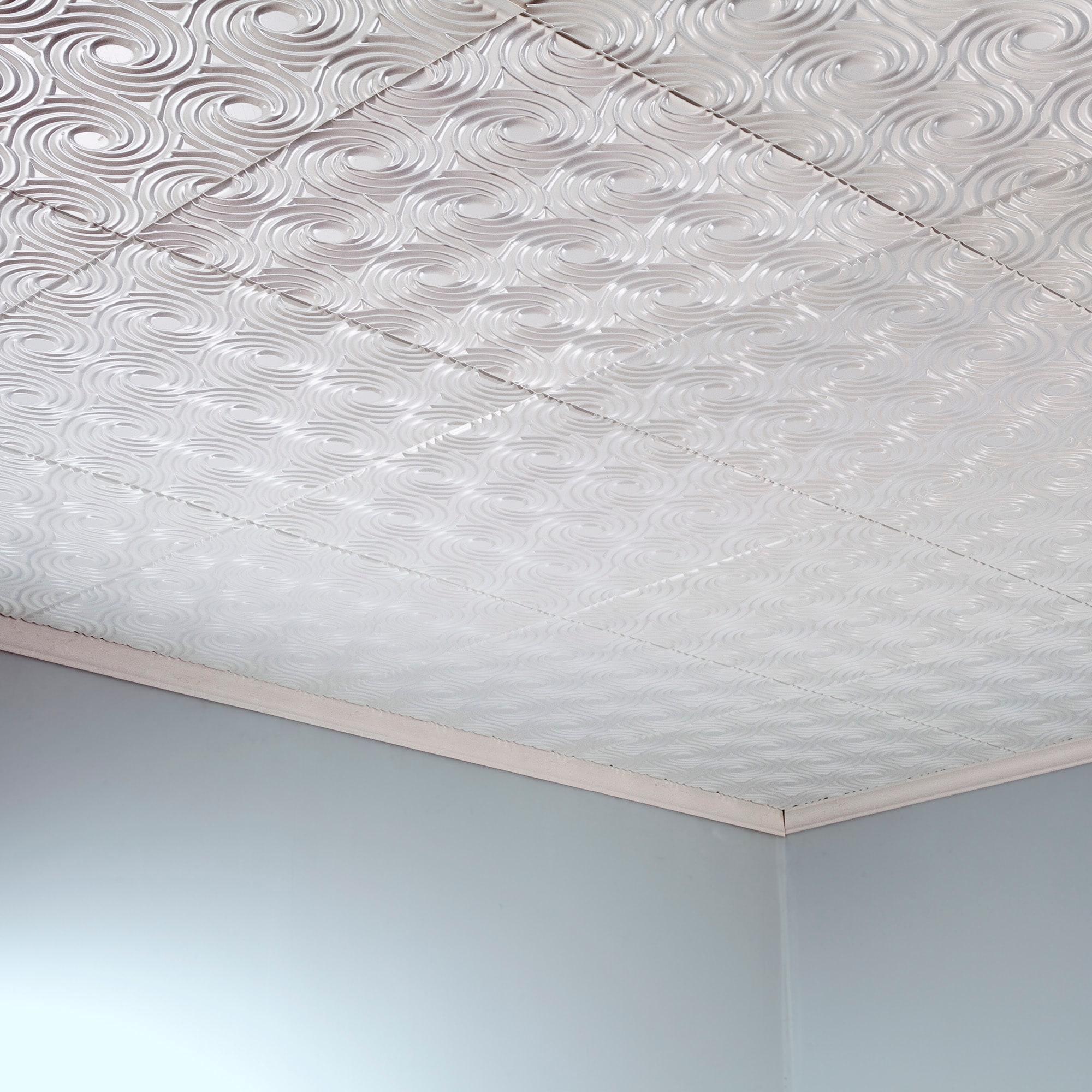 23'' L x 23'' W Textured Vinyl Glue Up Ceiling Tile