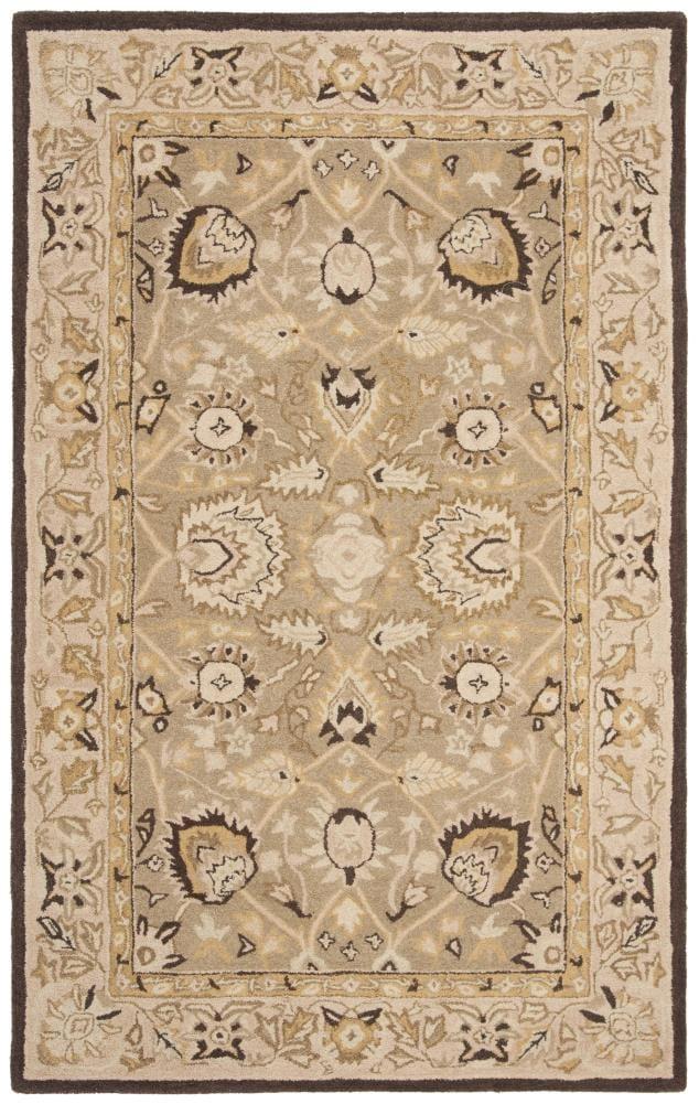 SAFAVIEH Anatolia Venice Traditional Wool Area Rug, Sage/Beige, 4' x 6'