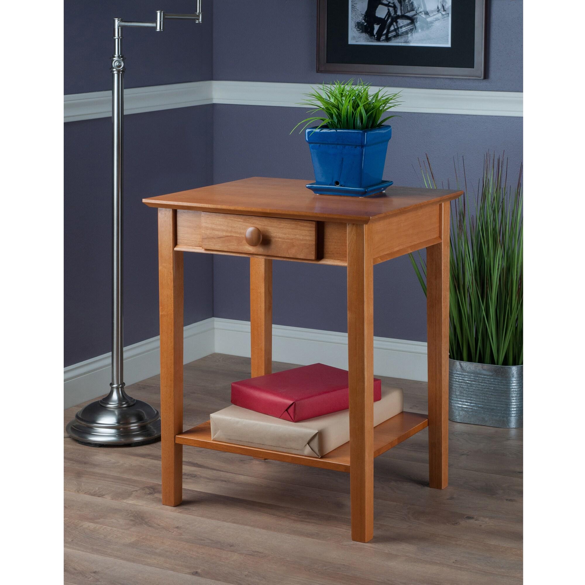 Winsome Studio End / Printer Table Honey: Wood Composite Stand with Drawer, Living Room Accent