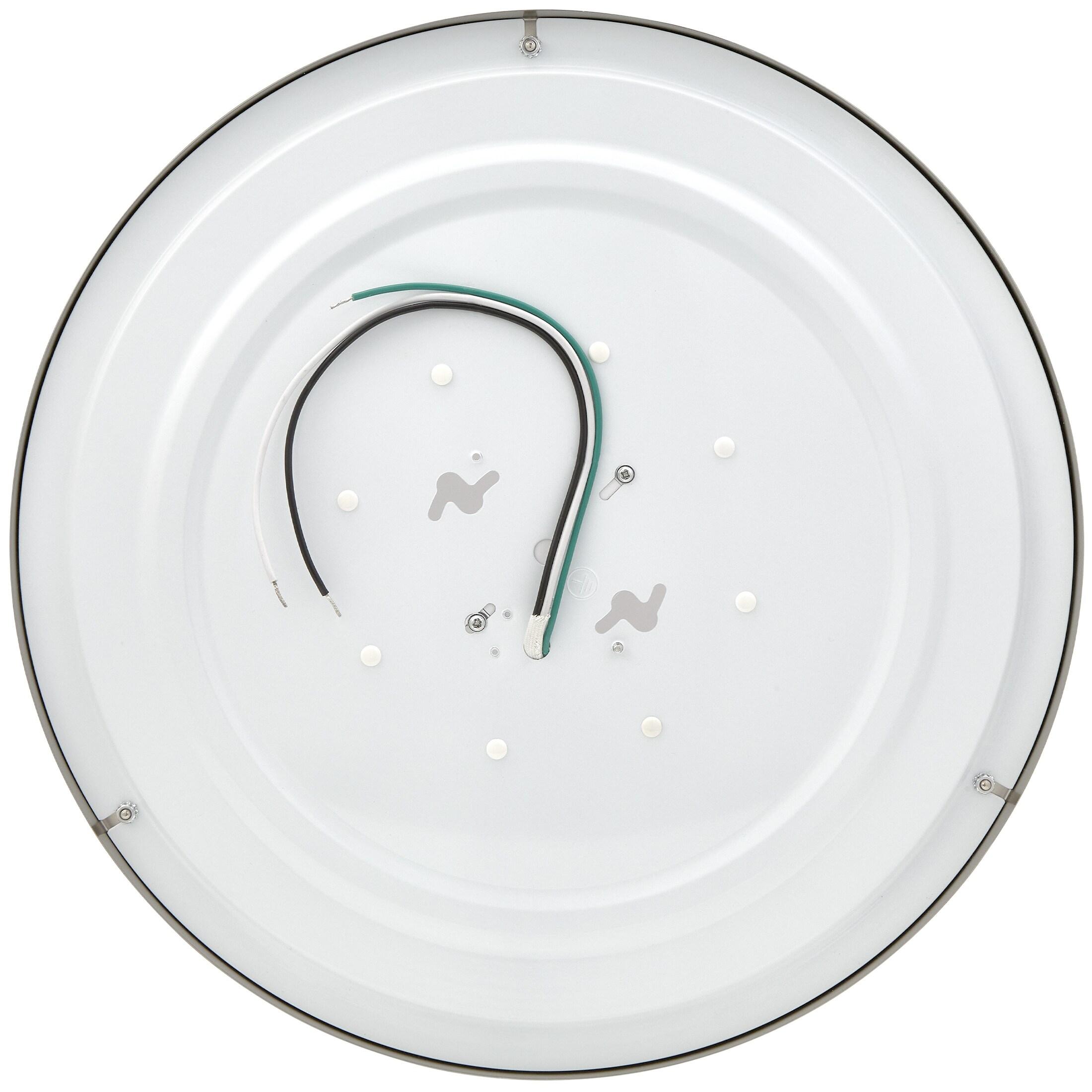 Maxxima 16 in. Satin Nickel LED Ceiling Mount Fixture 3000K Warm White, 2600 Lumens, Dimmable