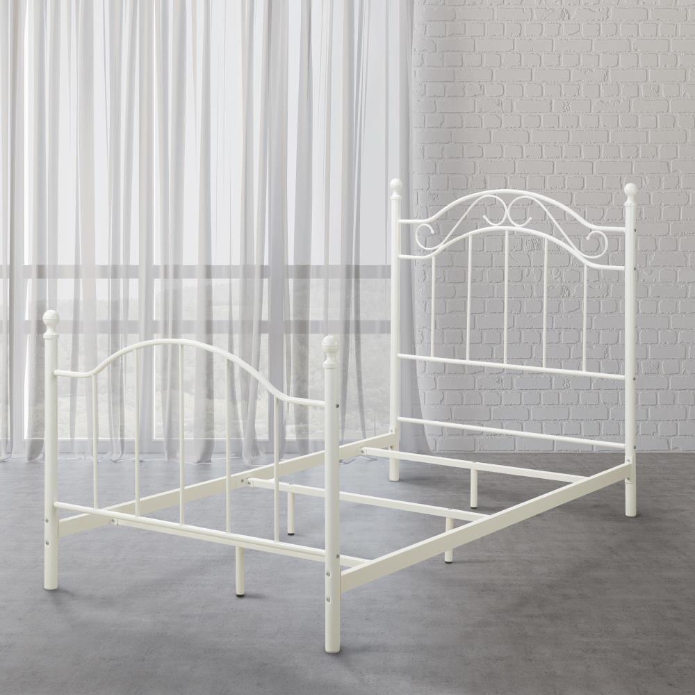 RealRooms Marlo Metal Bed Frame, Twin, White