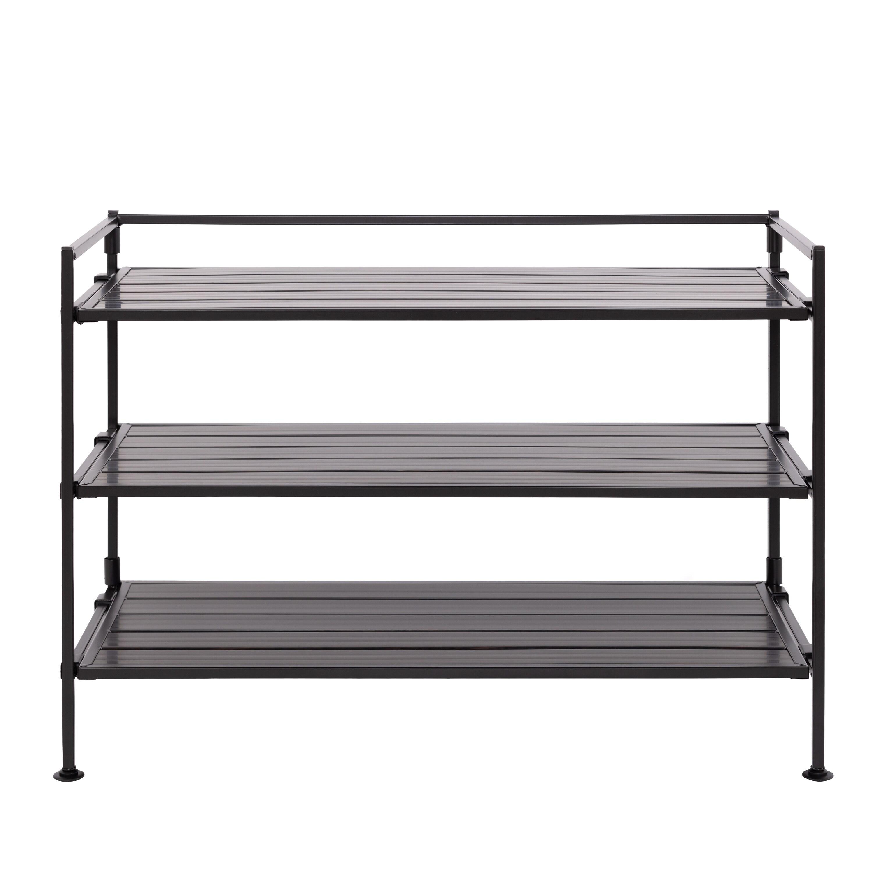 3-Tier (12 Pair) Stackable Resin Shoe Storage Rack