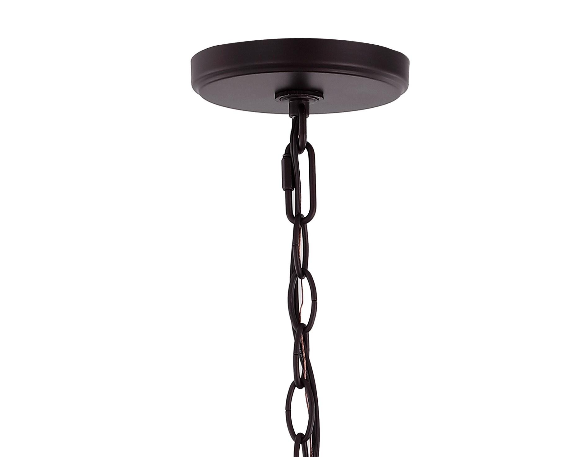 Camden 10" 3-Light Iron Classic Midcentury Pendant Lantern, Oil Rubbed Bronze