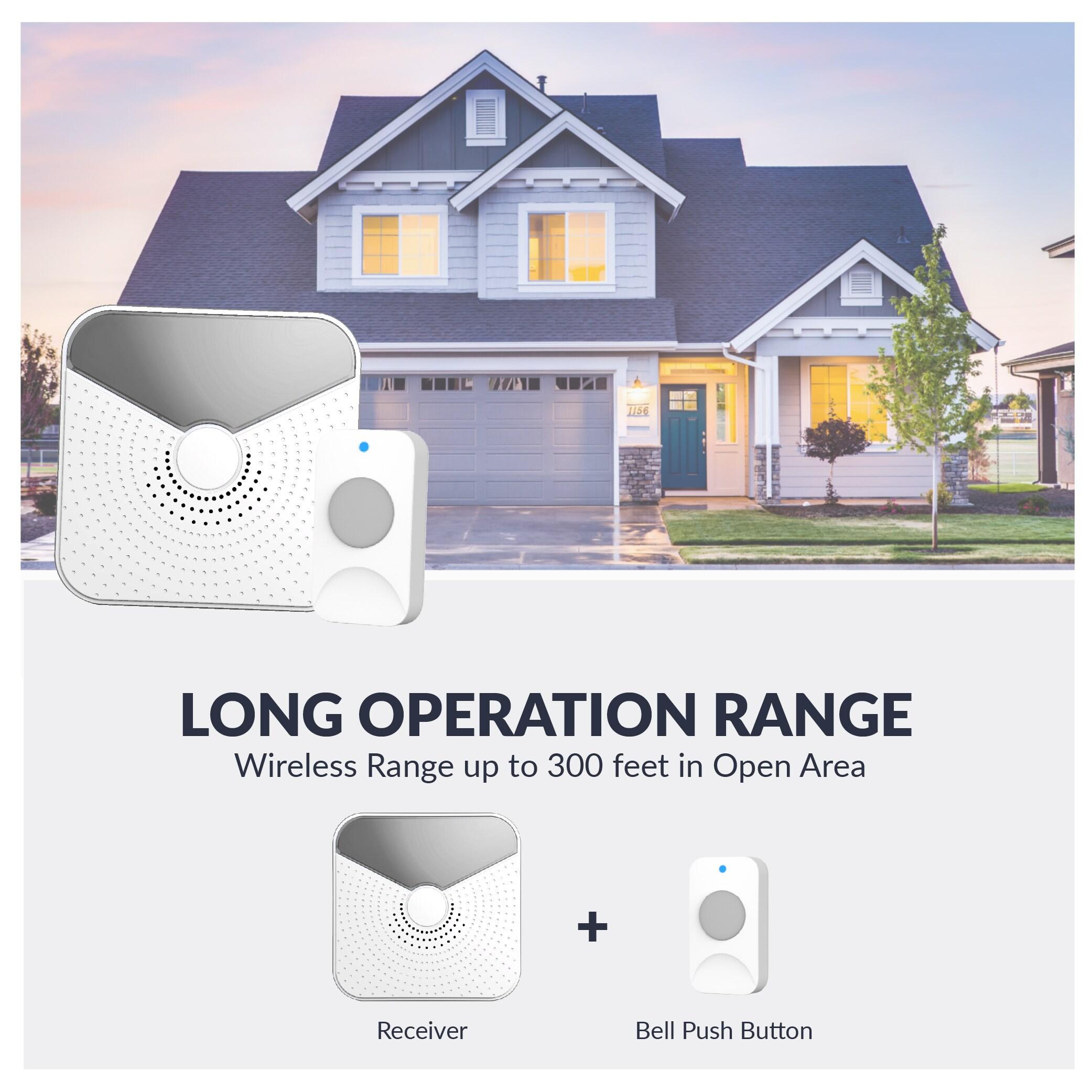 Newhouse Hardware Battery-Operated Wireless Chime with Flashing LED Light for Hearing Impaired