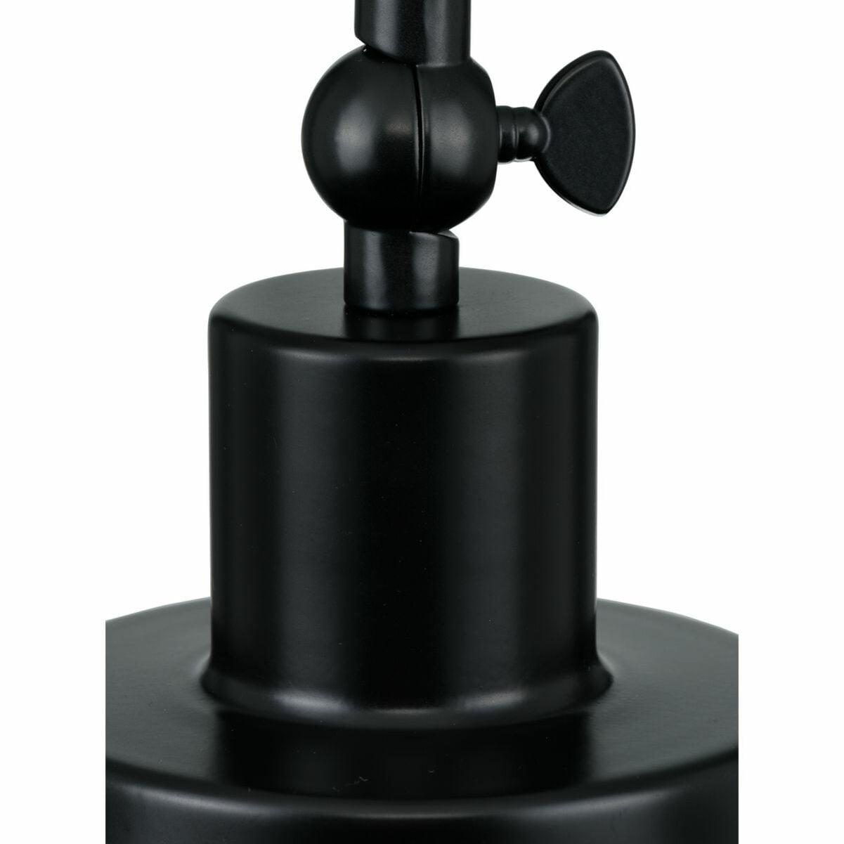 Progress Lighting Hinton 1-Light Industrial Pendant Light, Matte Black, Seeded Glass Shade