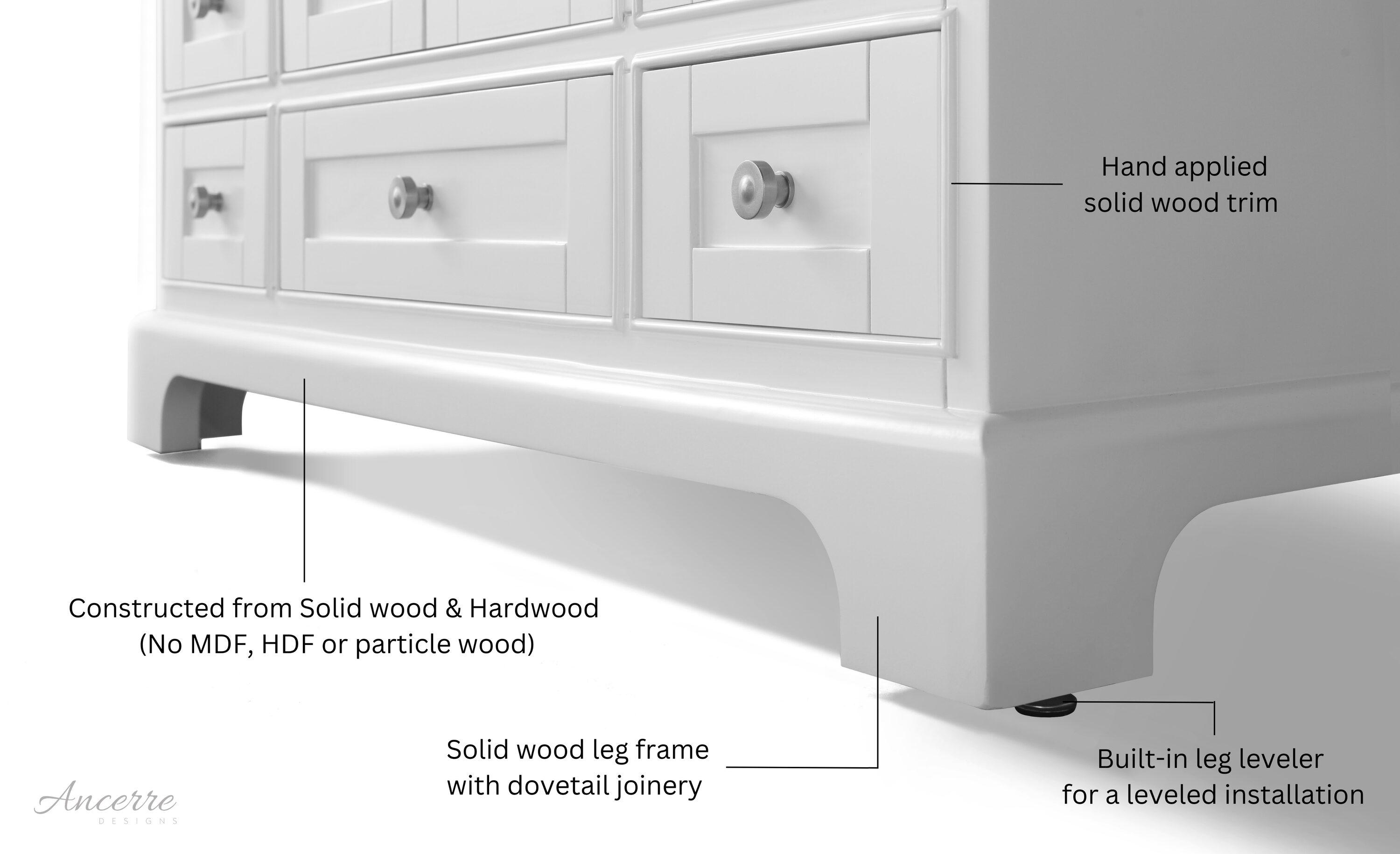 Audrey 60 in. Bath Vanity Set in White with Italian Carrara White Marble Vanity top and White Undermount Basin